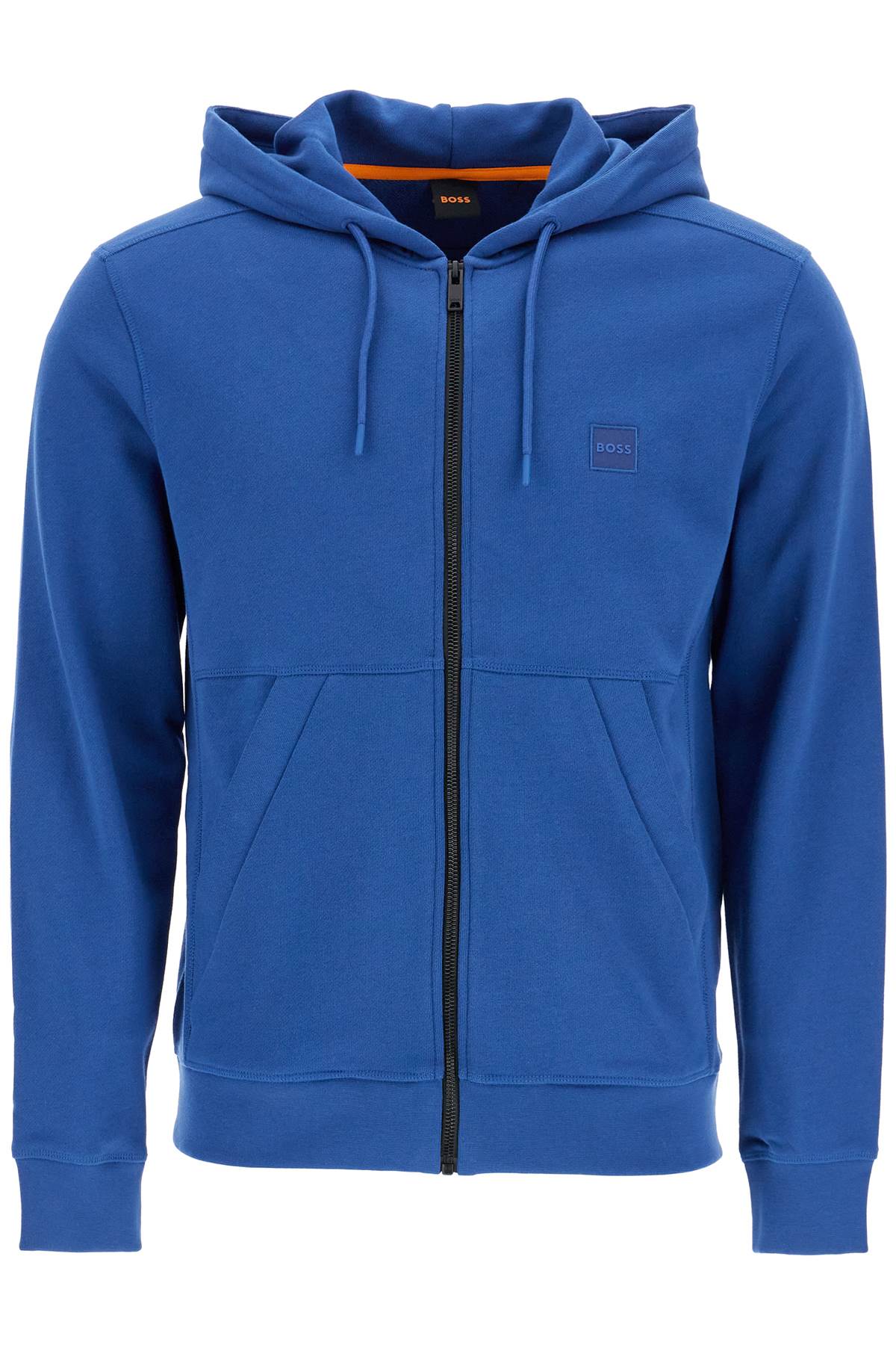 Boss blue regular fit zip hoodie long sleeve image 0