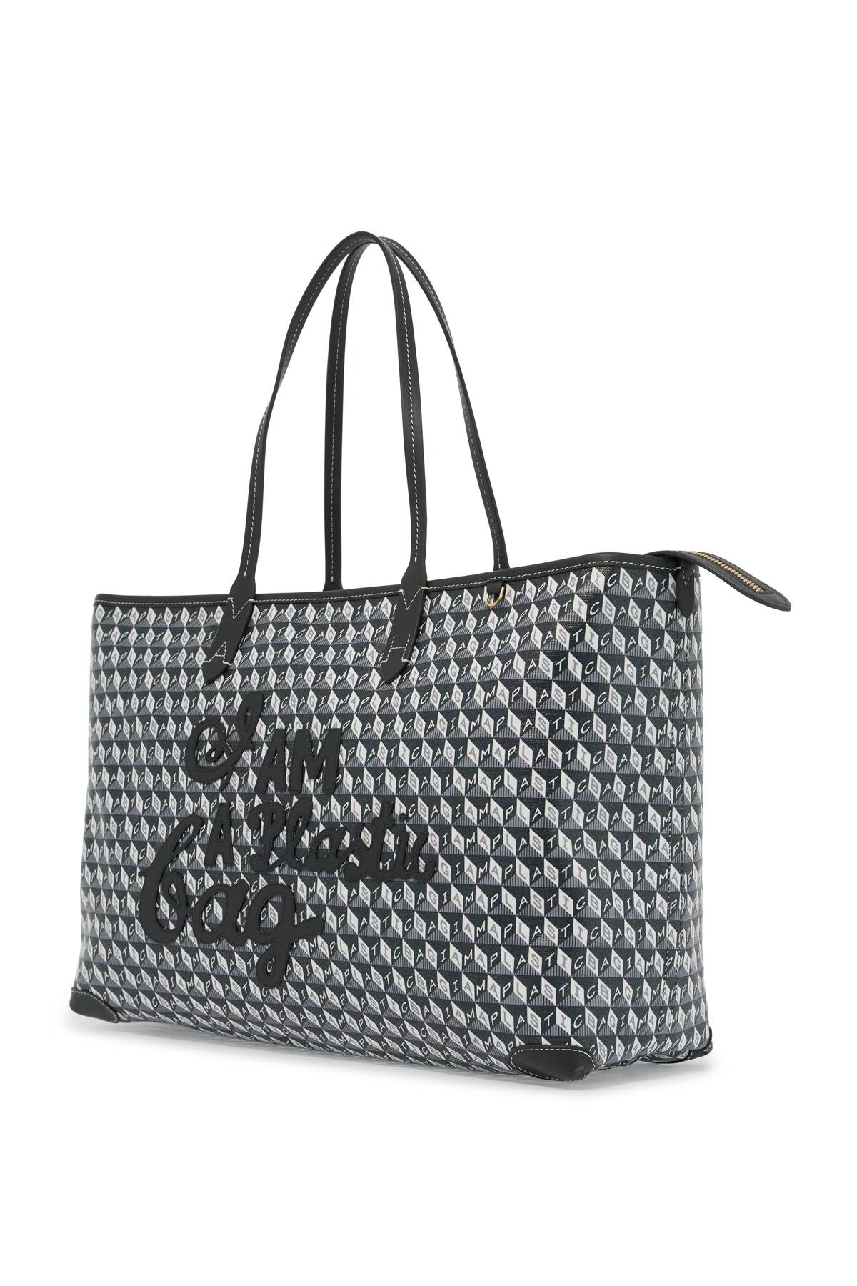 Anya Hindmarch i am a plastic bag zipped motif tote bag image 2