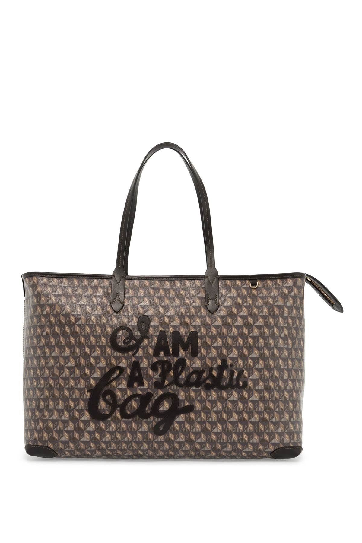 Anya Hindmarch i am a plastic bag zipped motif tote bag image 0