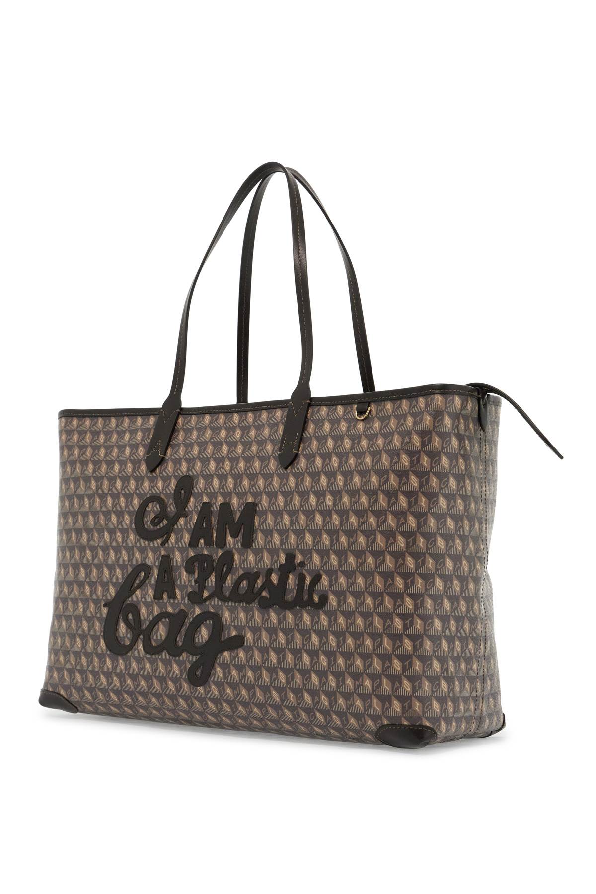 Anya Hindmarch i am a plastic bag zipped motif tote bag image 2