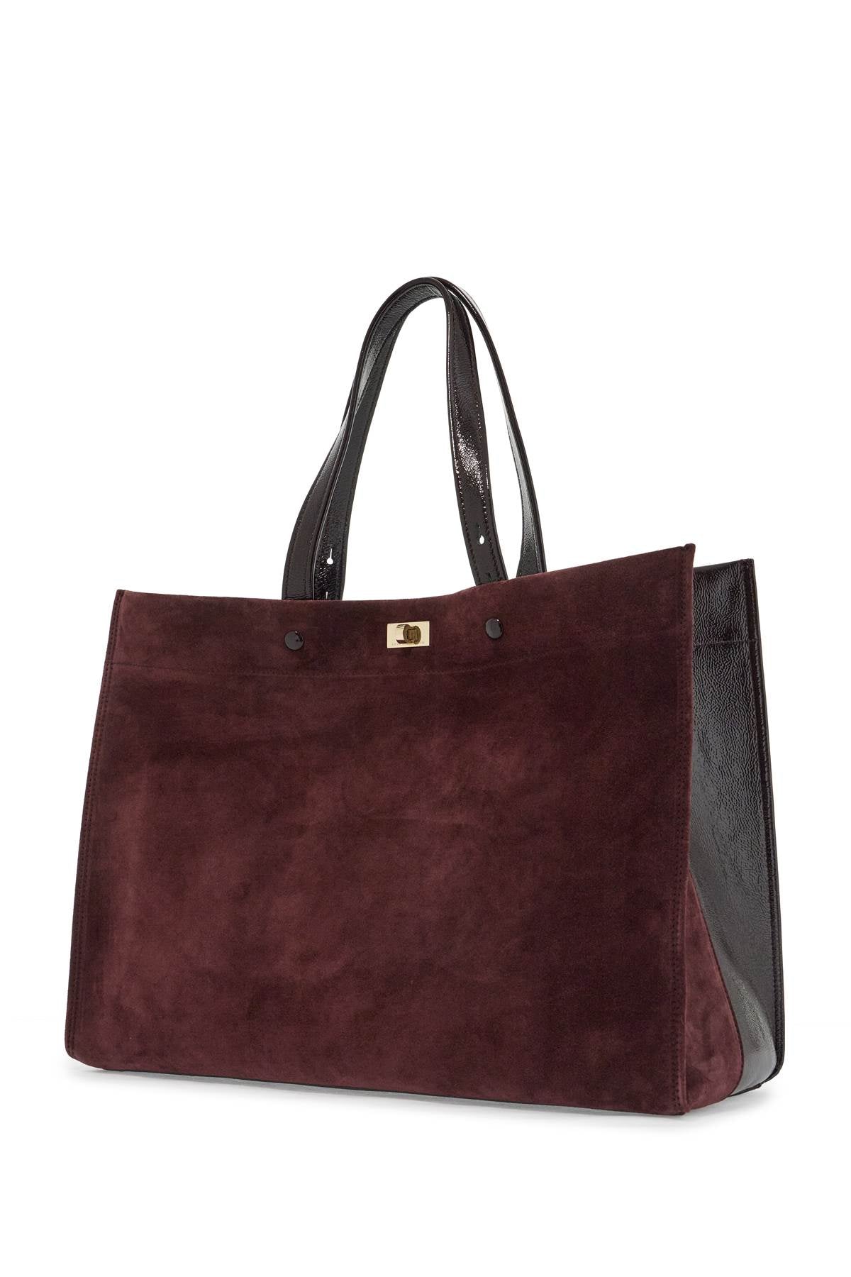 Anya Hindmarch Mortimer Tote Bag: Suede and Patent Leather image 2