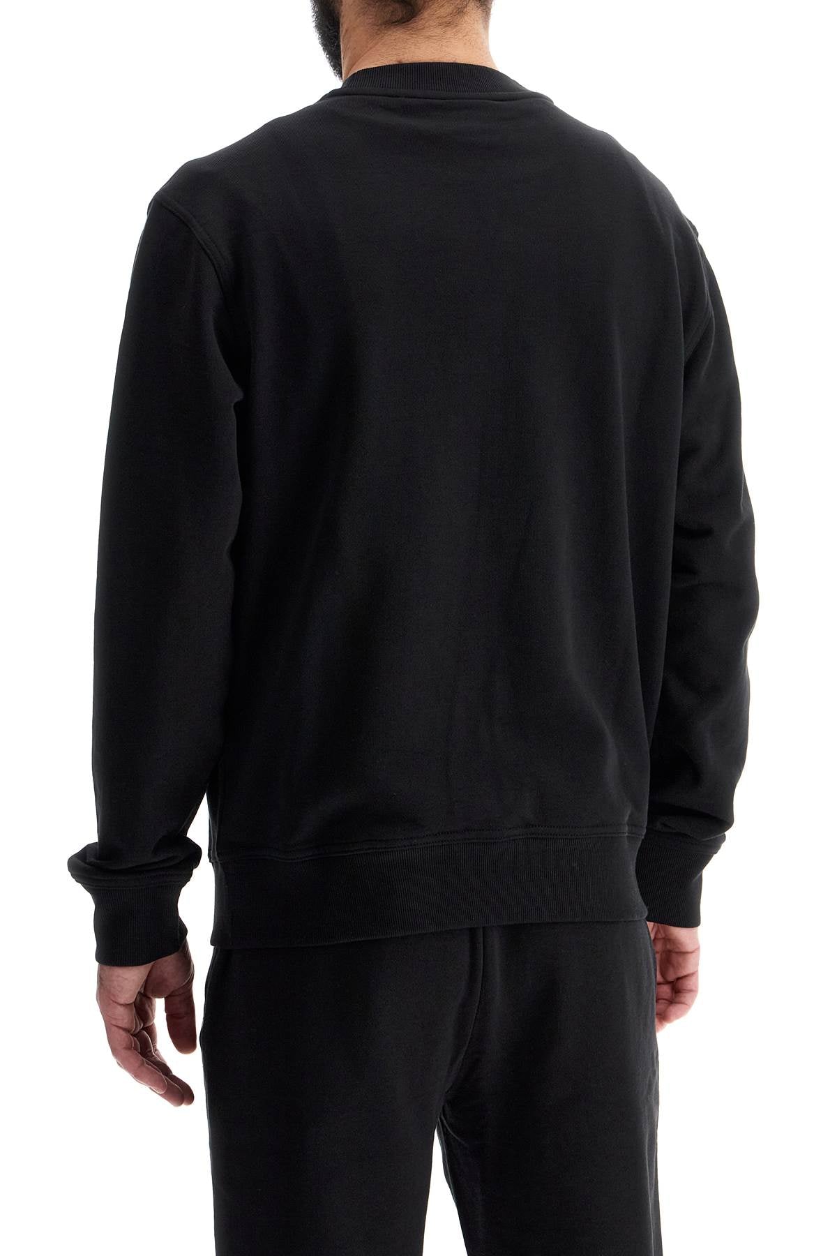 Boss men's black cotton sweatshirt with long sleeves and round neck image 2