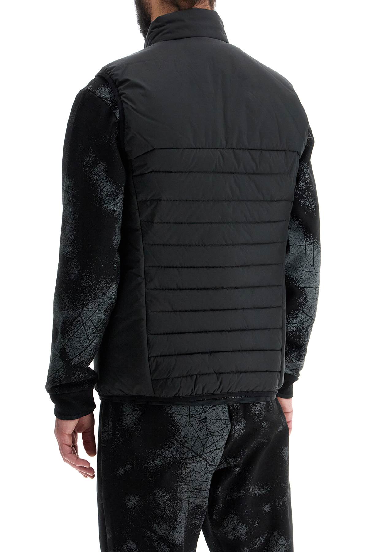 Boss black high collar quilted gilet regular fit image 2