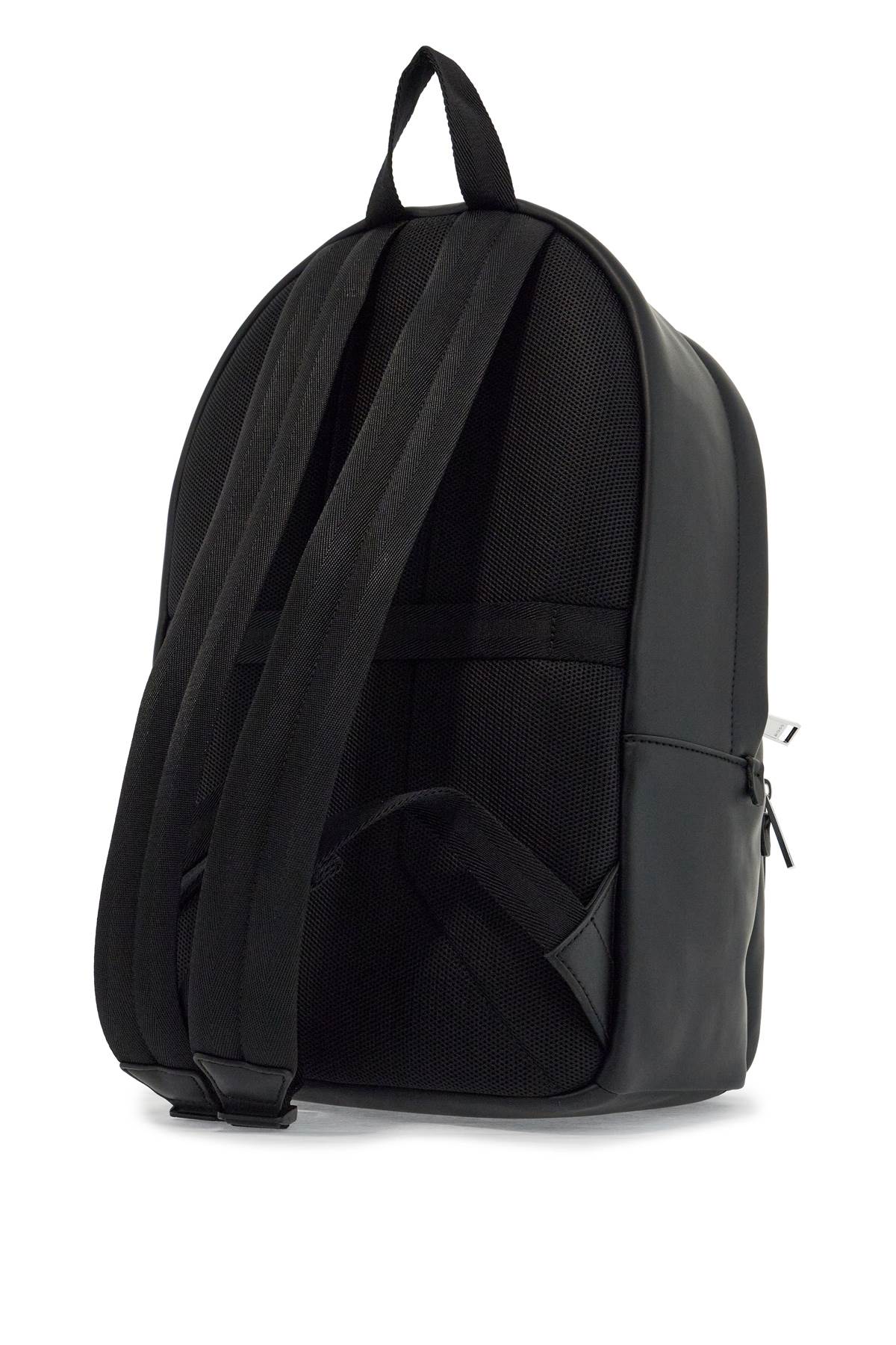 Boss black laptop backpack with padded straps and front pocket image 1