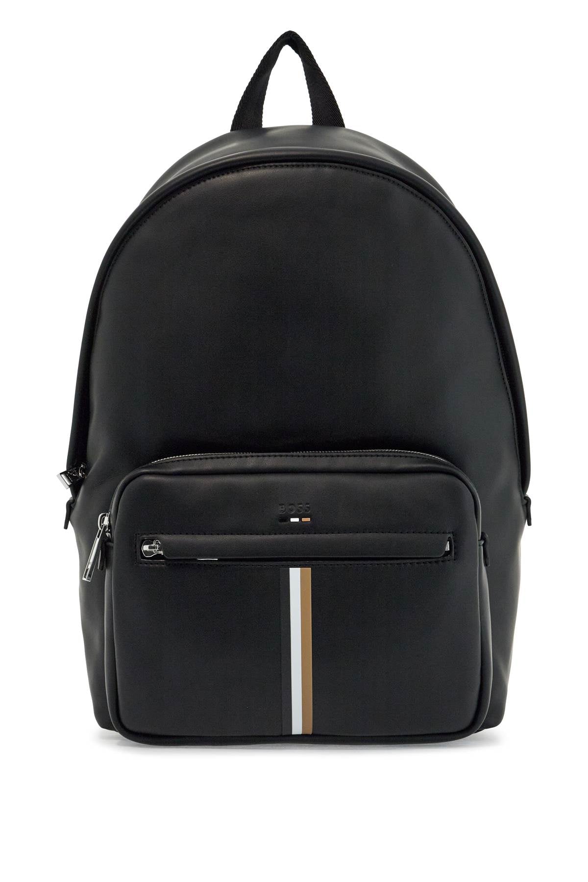 Boss black laptop backpack with padded straps and front pocket image 0