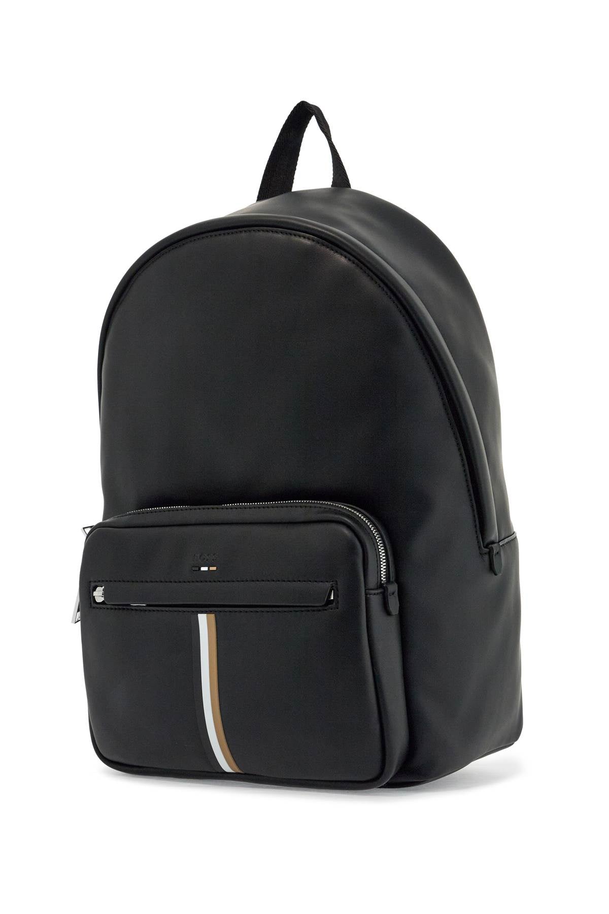 Boss black laptop backpack with padded straps and front pocket image 2