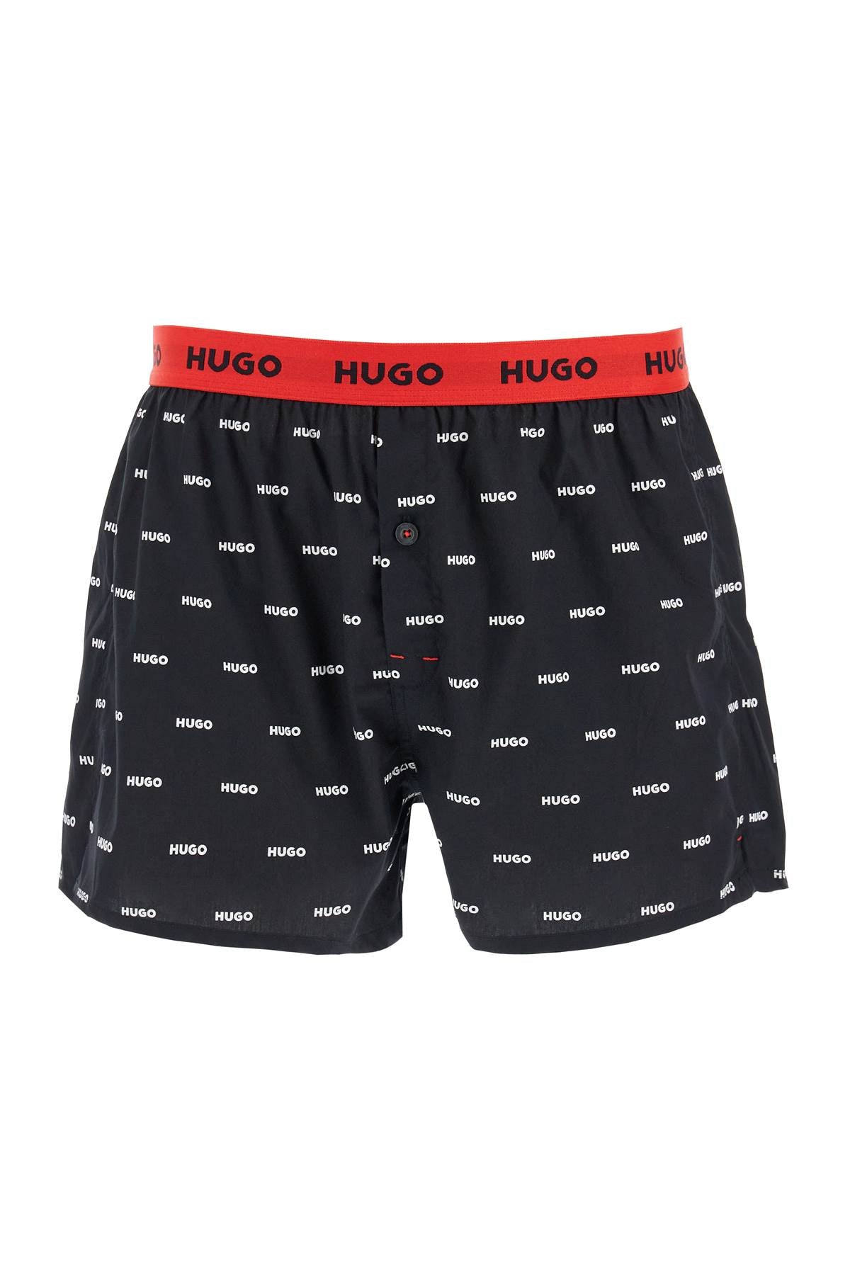 Hugo set di 3 boxer in cotone loose con bottoni rosso e nero image 2