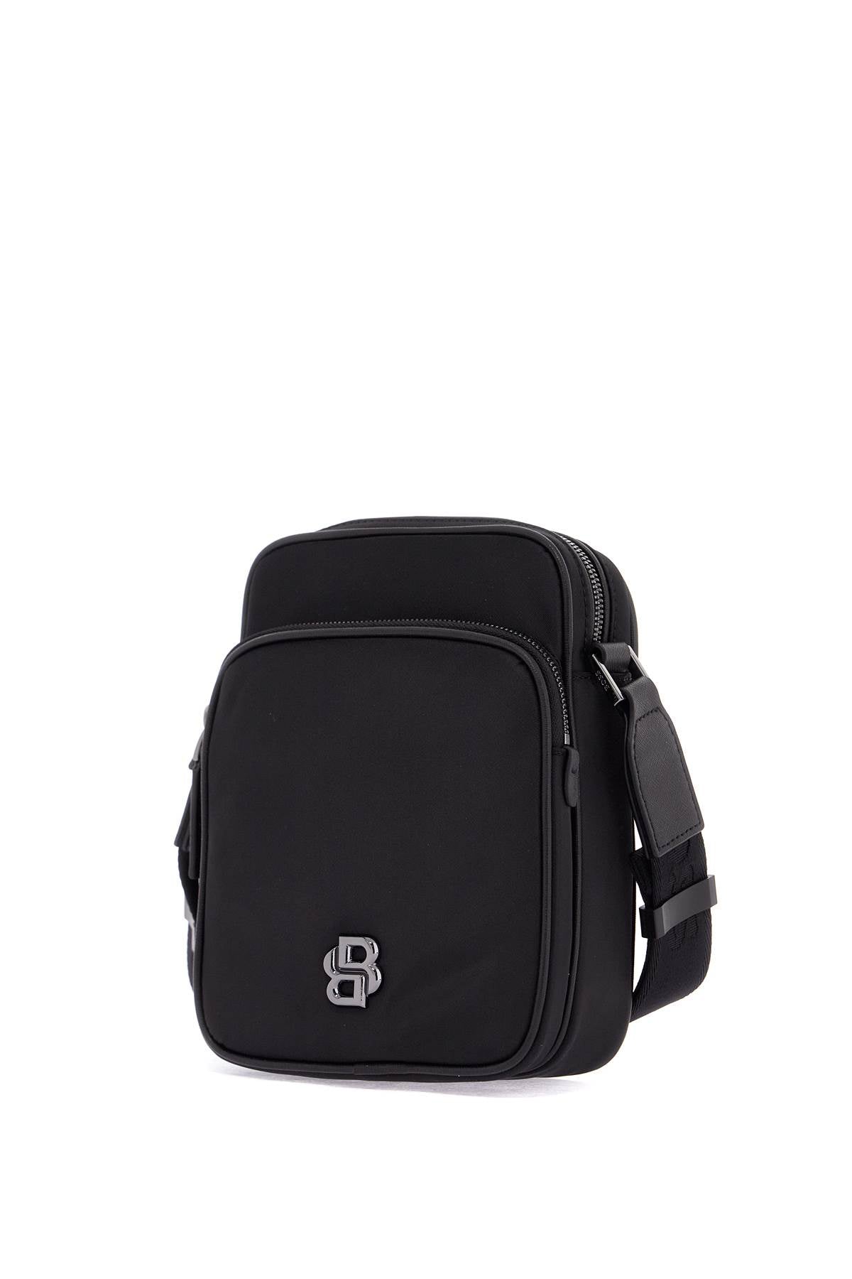 Boss b_icon_ns black matte crossbody bag with zip and adjustable strap image 2