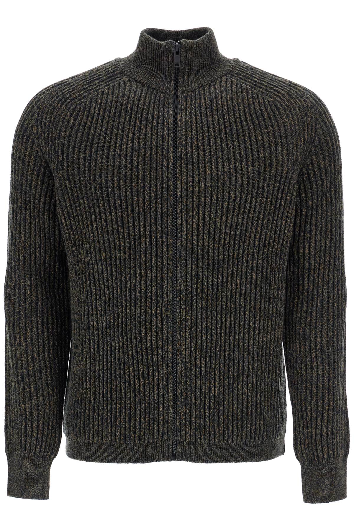 Boss regular fit green high neck sweater in wool and polyacrylic image 0