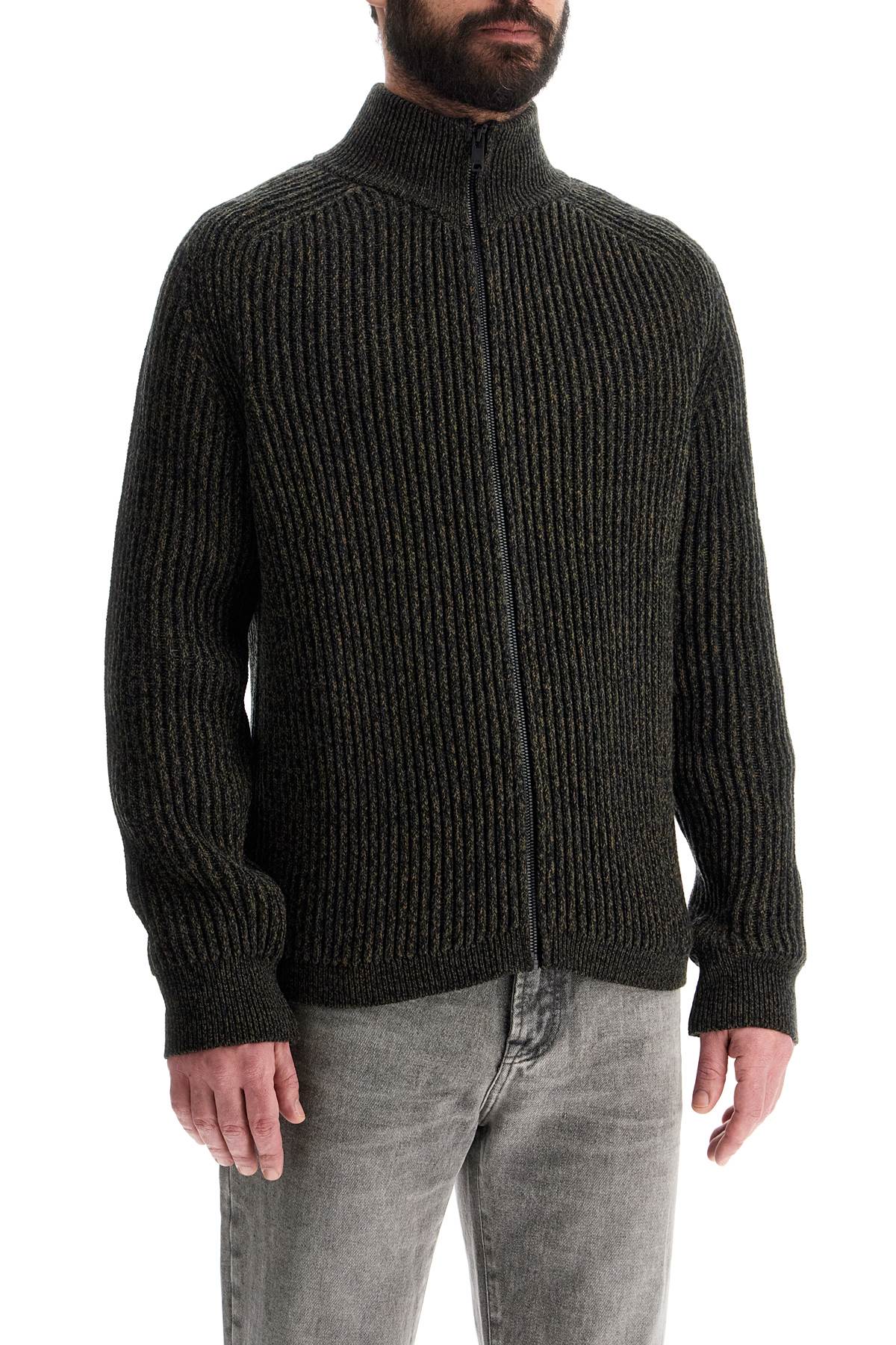 Boss regular fit green high neck sweater in wool and polyacrylic image 1