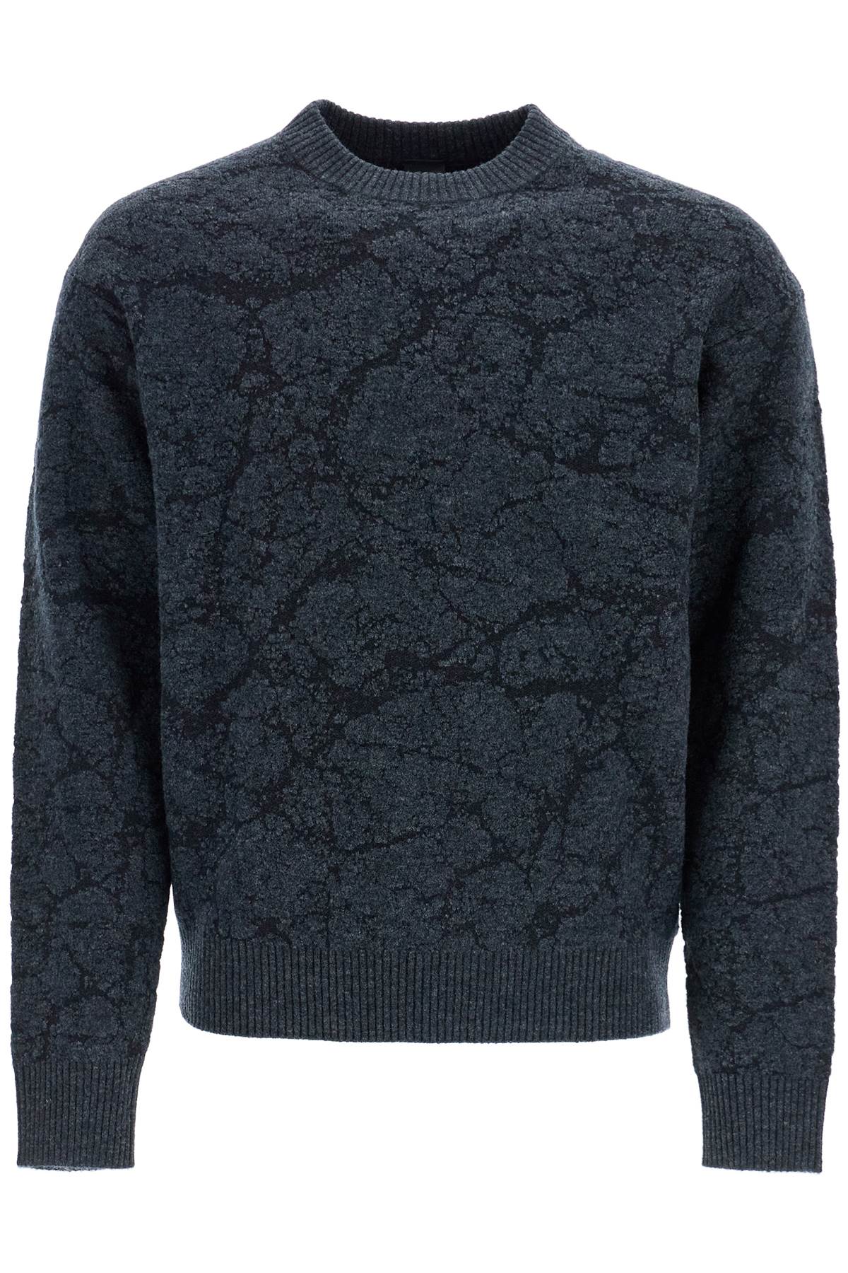 Boss men's black wool sweater with wide neck regular fit image 0