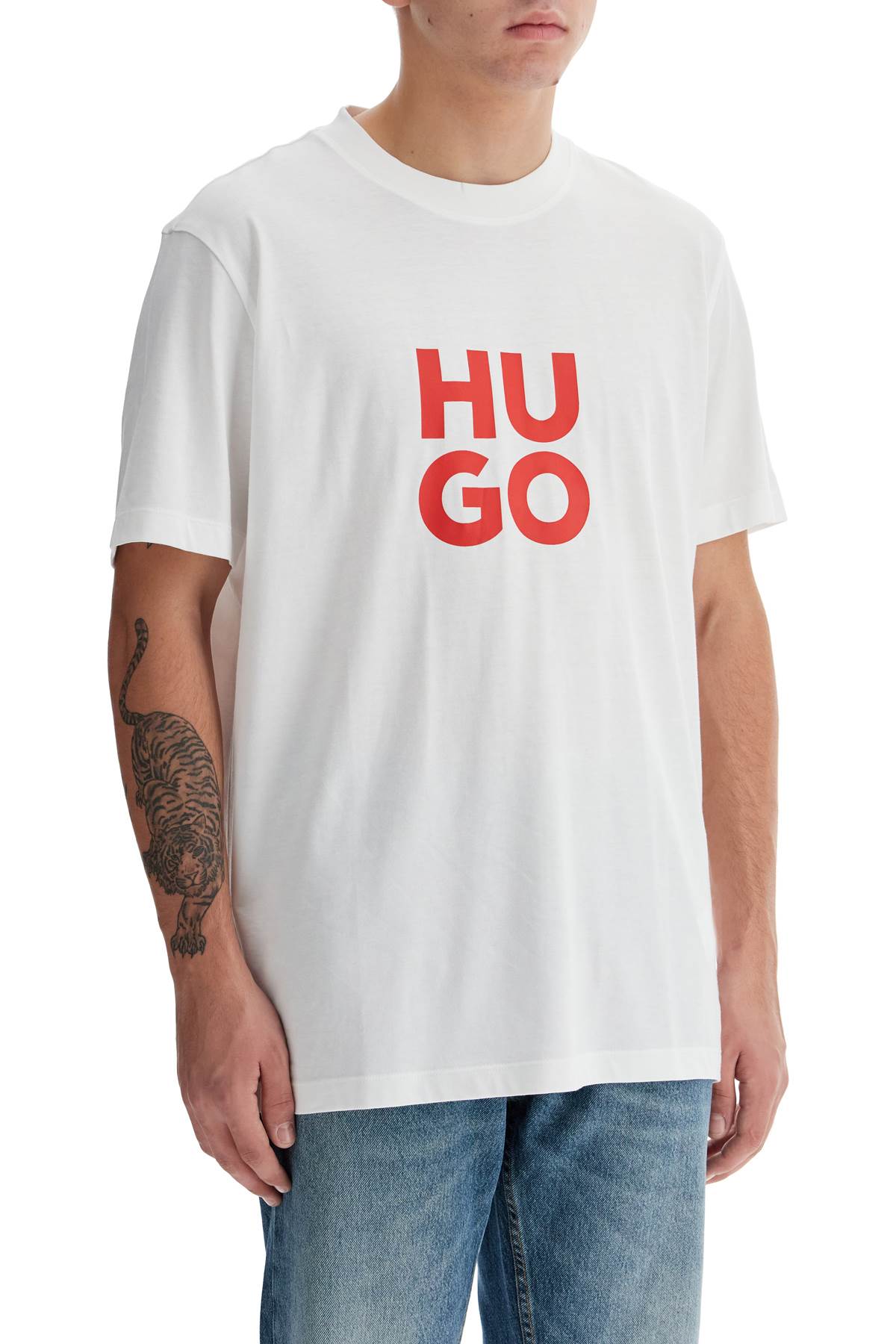 Hugo Logo Print Crew Neck T-Shirt image 1