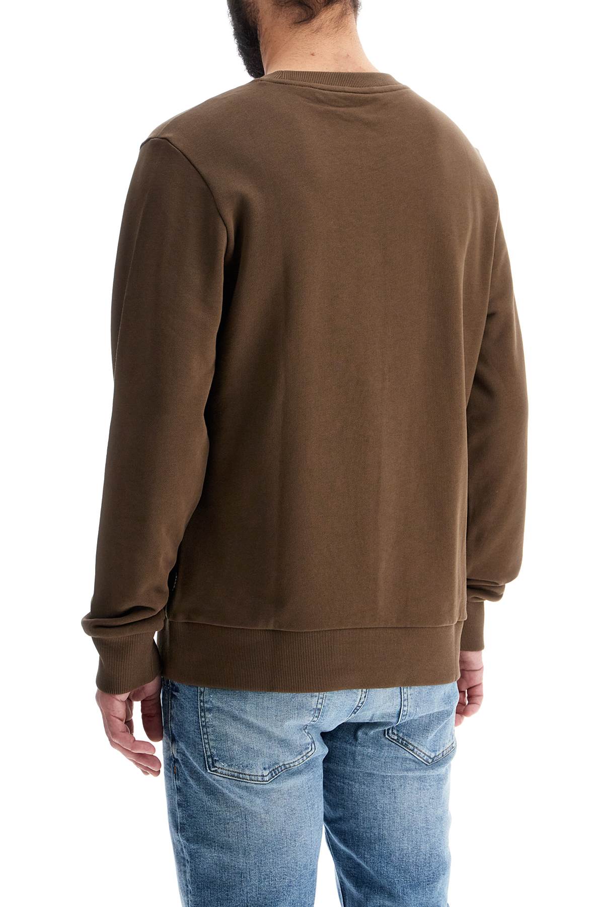 Boss men's long sleeve crew neck cotton sweatshirt in green image 2