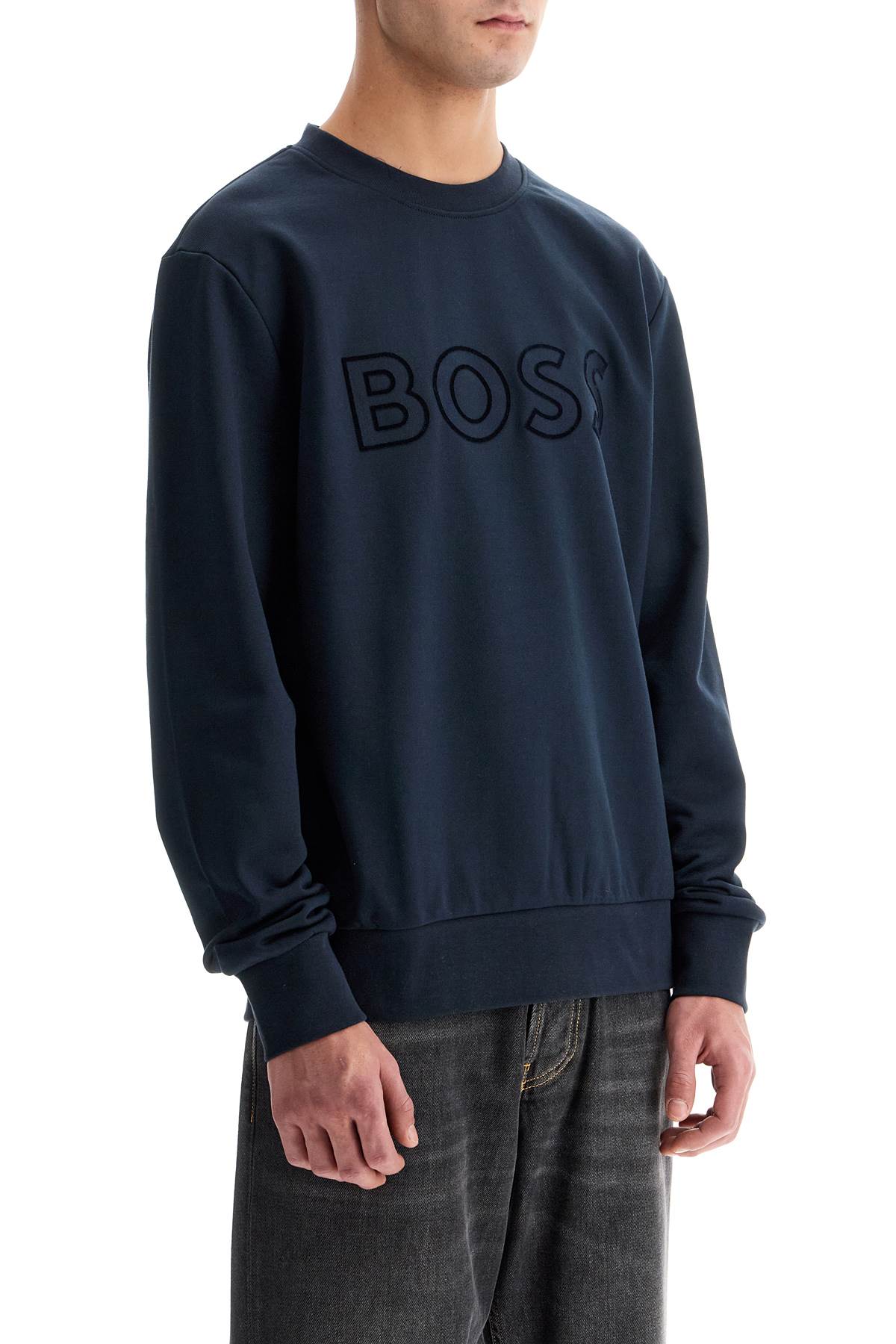 BOSS Crewneck Sweatshirt with Logo Patch image 1