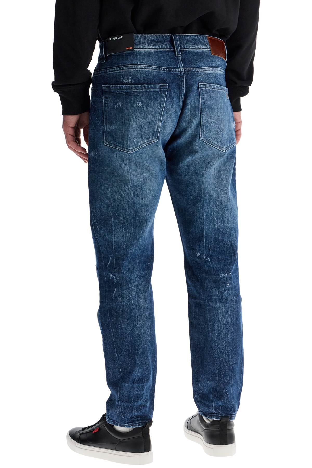 Boss regular fit turquoise jeans with faded effect image 2