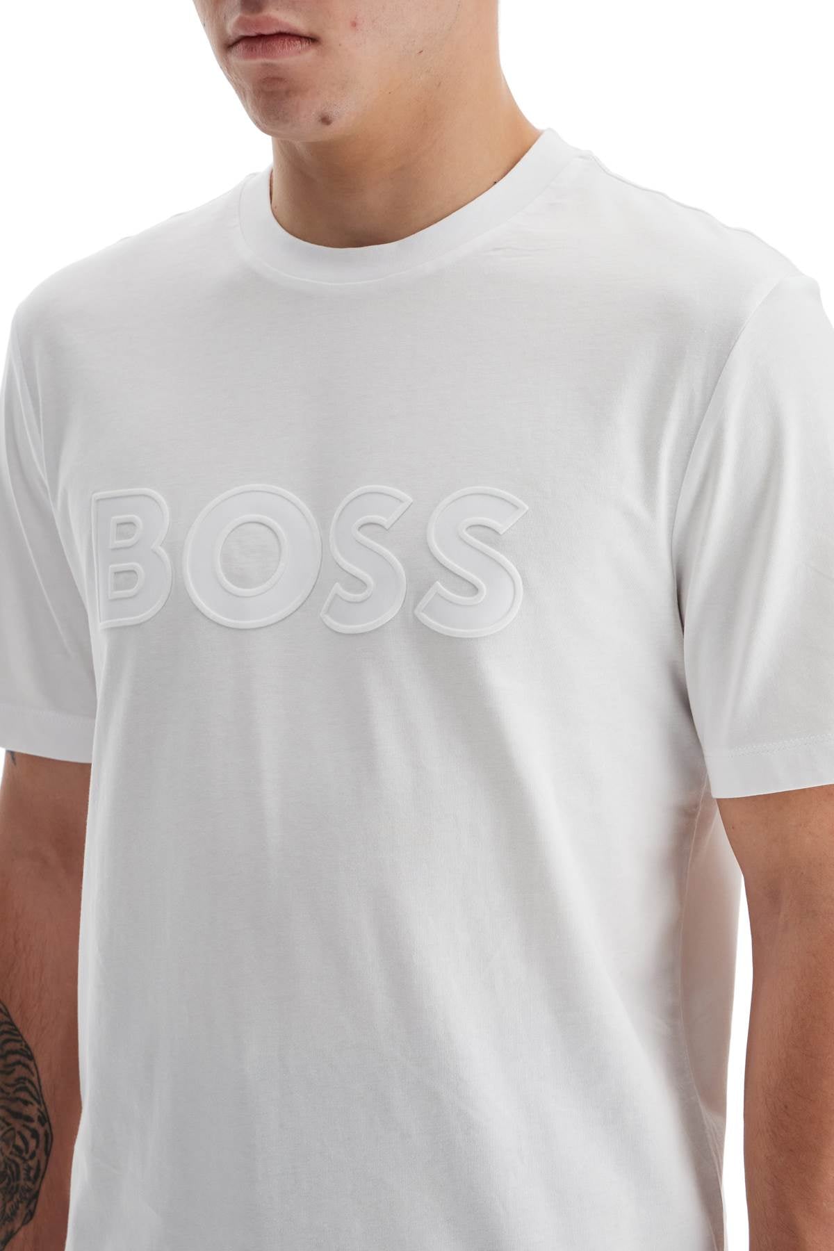 BOSS Men's Crew Neck T-Shirt with Patch Logo image 3