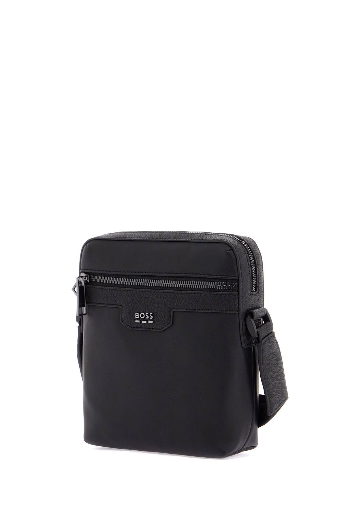 Boss jareth black synthetic shoulder bag with zip for office and travel image 2