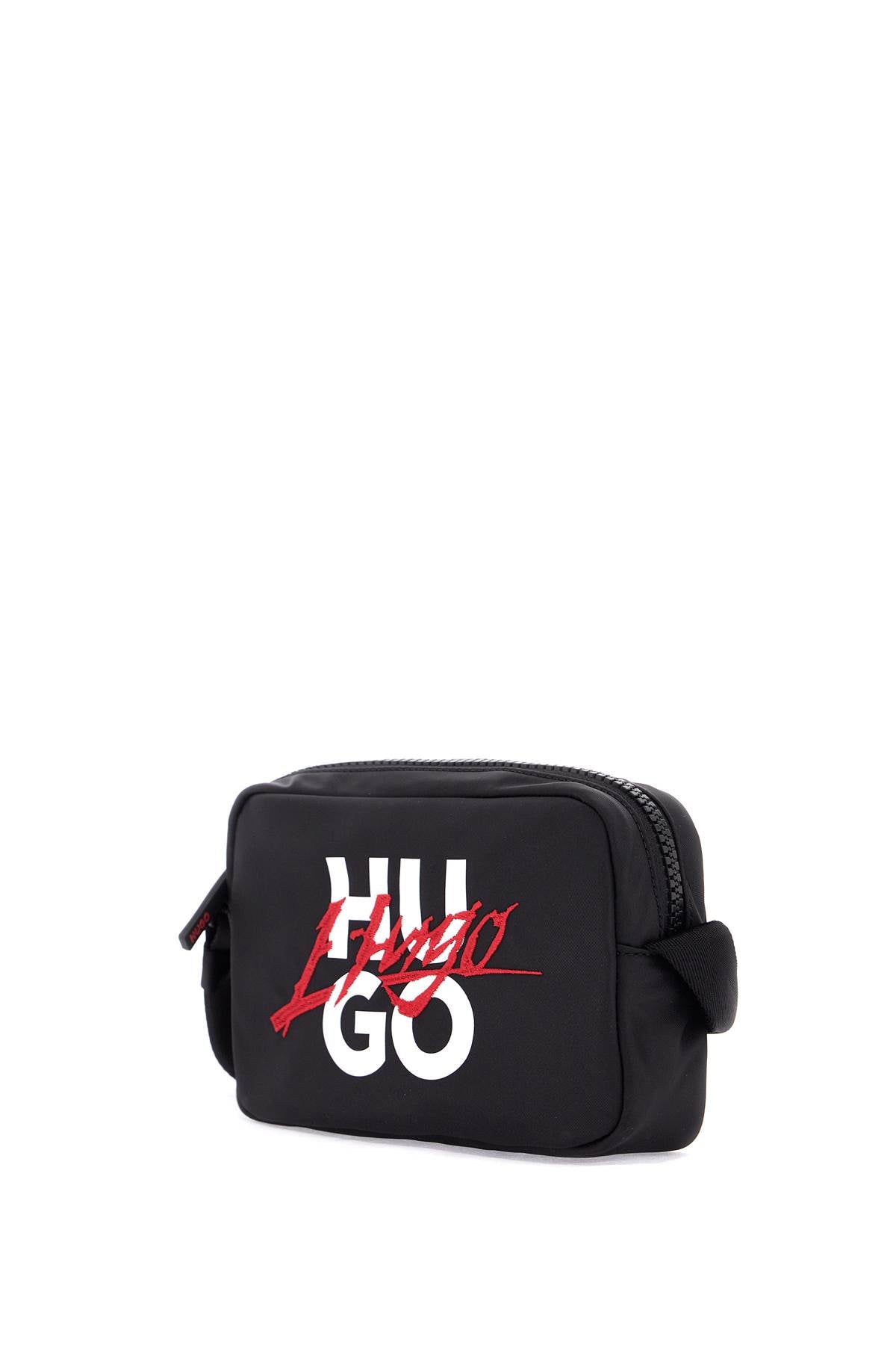 Hugo shoulder bag handwritten2.0_ew c black with zip and adjustable handle image 2