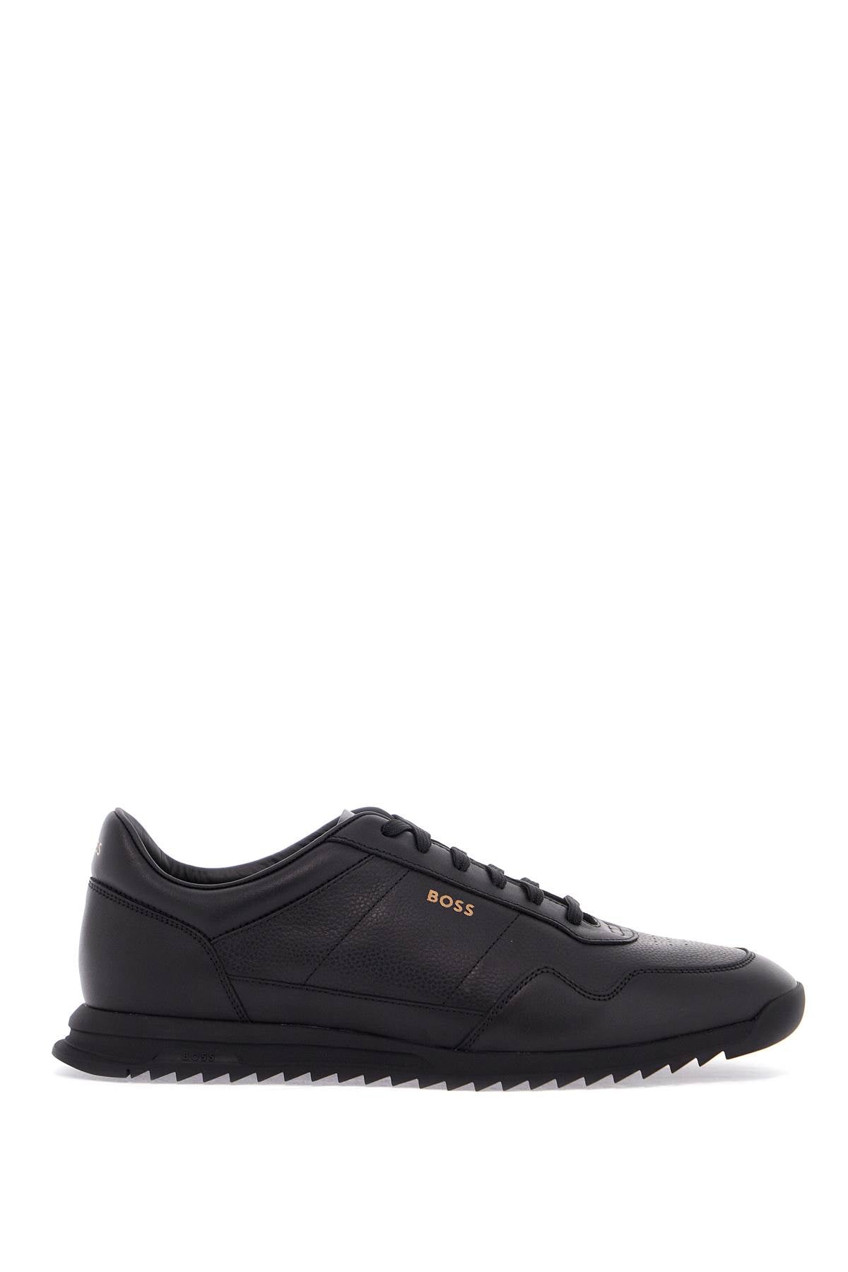 Boss men's black leather minimalist sneakers zayn_lowp_lttb image 0