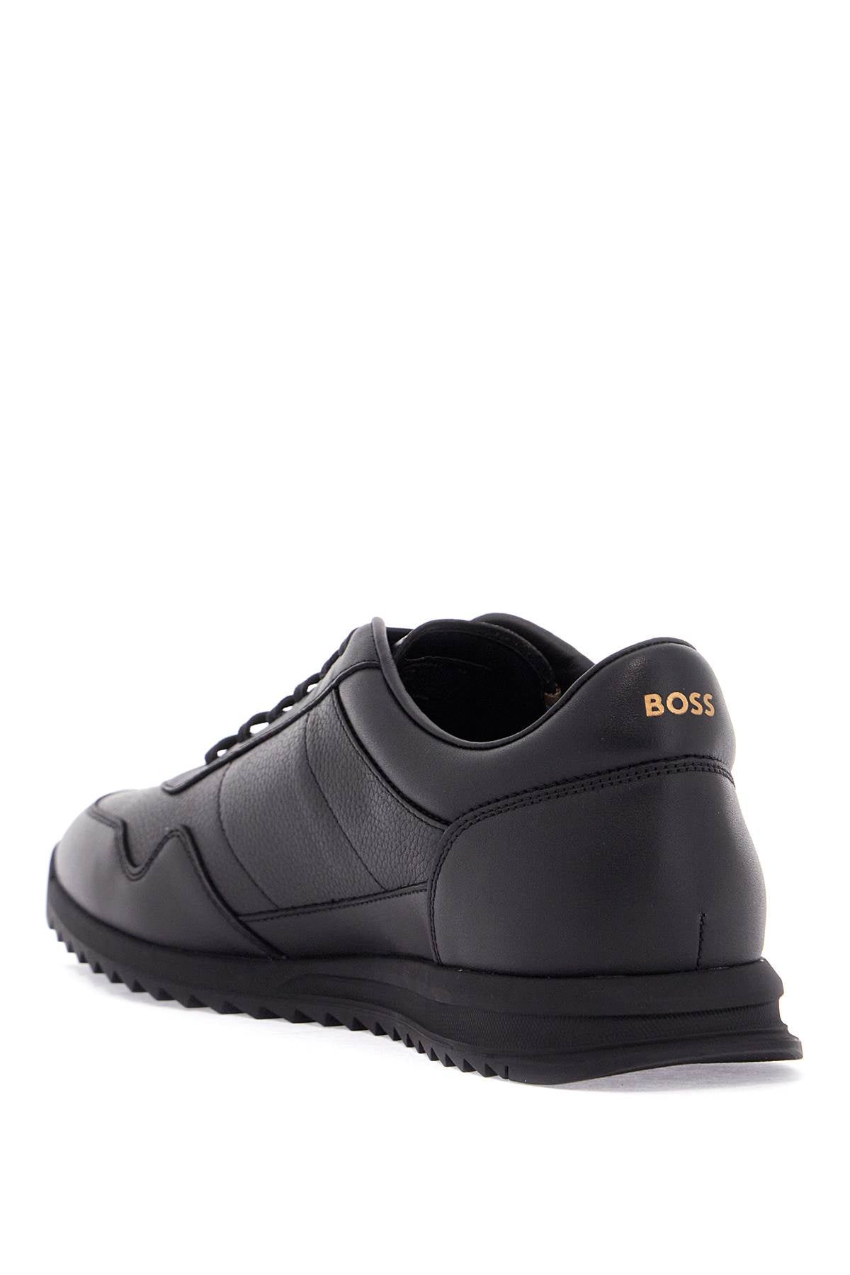 Boss men's black leather minimalist sneakers zayn_lowp_lttb image 2