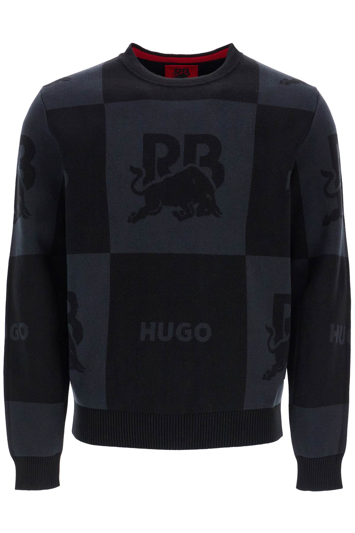 Hugo men's long sleeve cotton t-shirt round neck loose fit black image 0