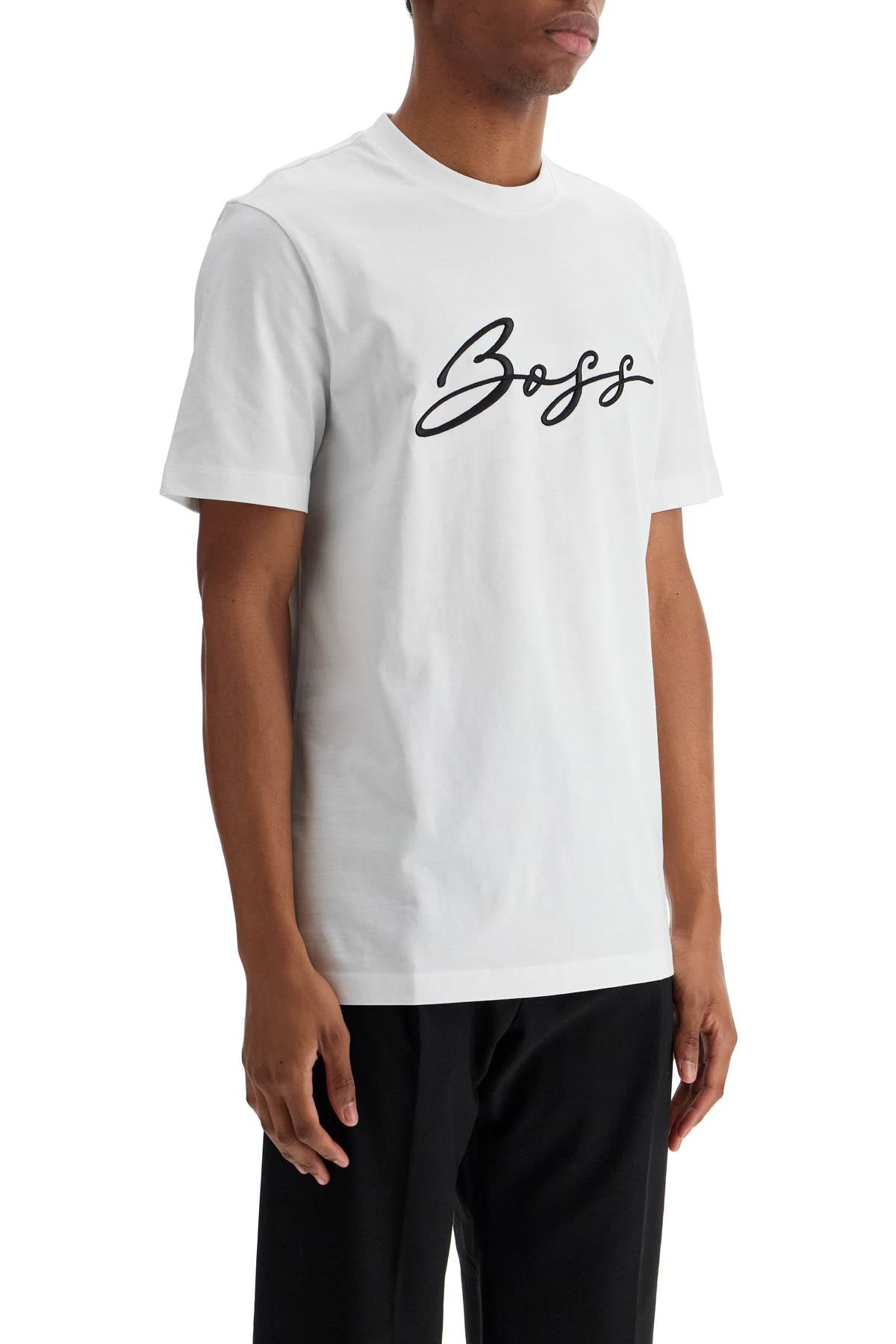 Boss Embroidered T-Shirt: Soft Mercerized Cotton Jersey image 1