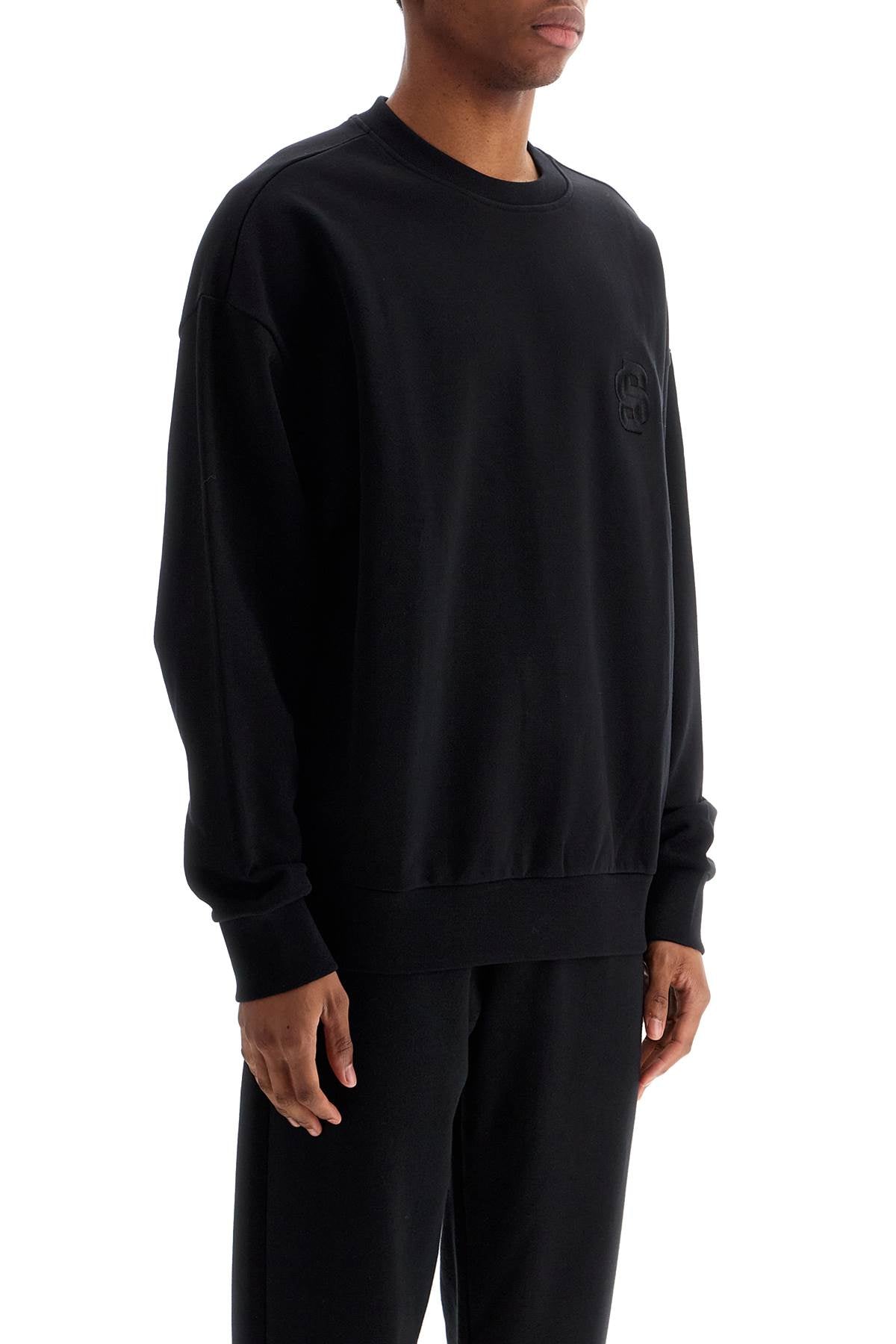 Boss Mercerized Cotton Relaxed Fit Crewneck Sweatshirt image 1