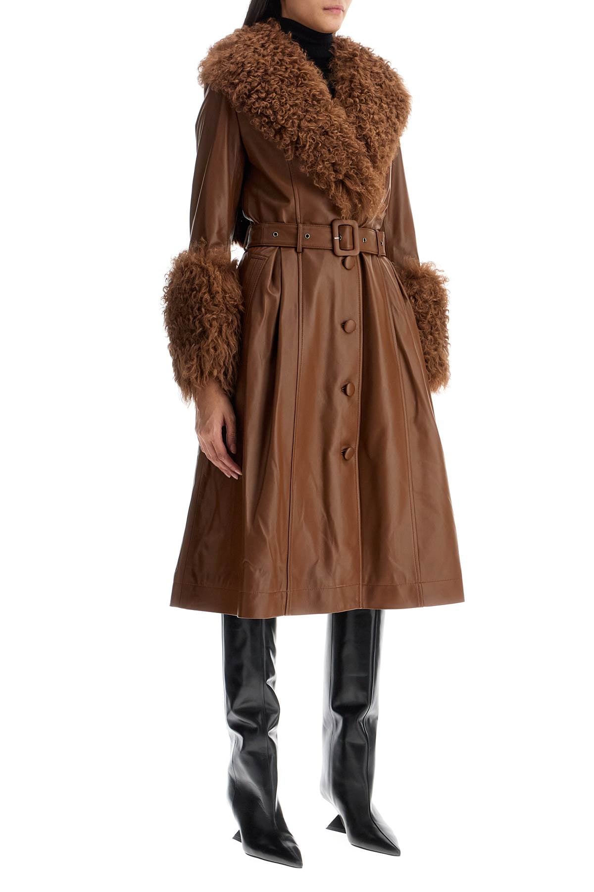 Saks Potts Foxy Leather and Shearling Coat image 1