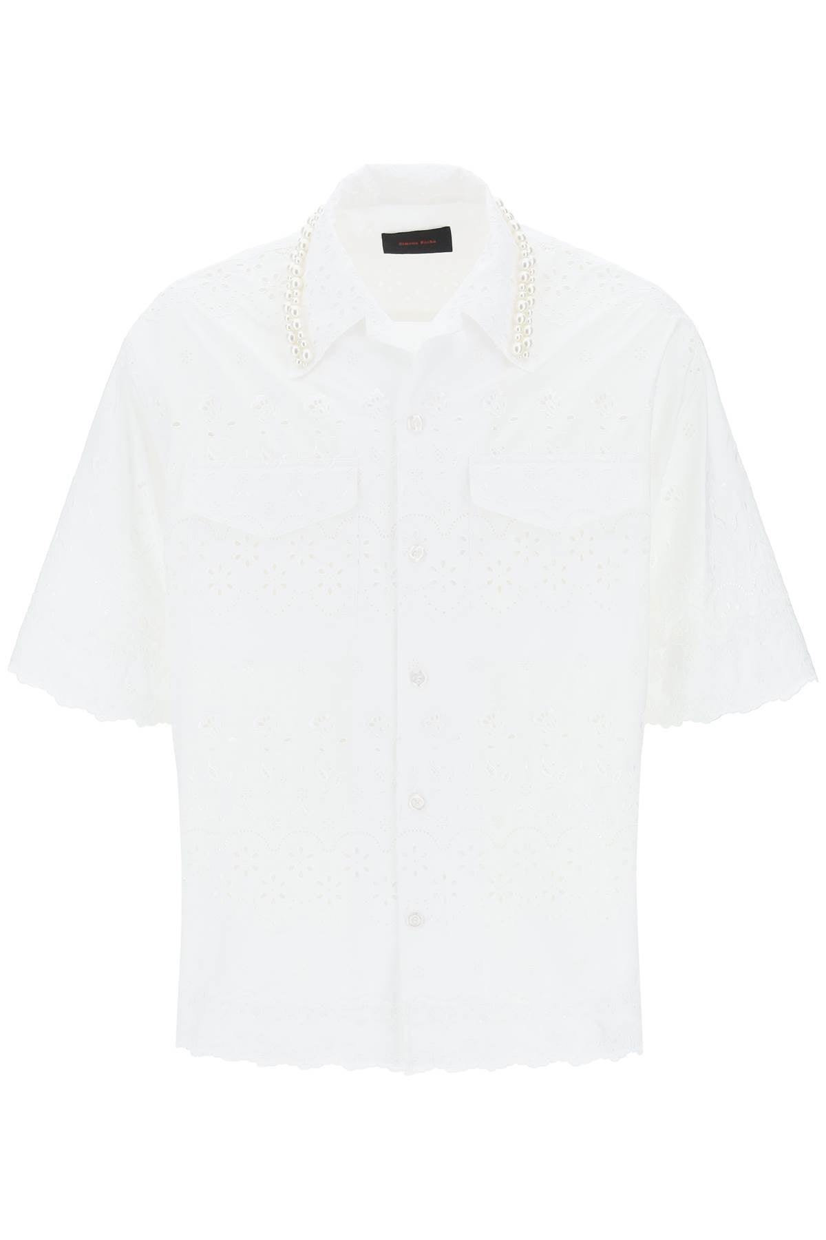 Simone Rocha "scalloped lace shirt with pearl image 0