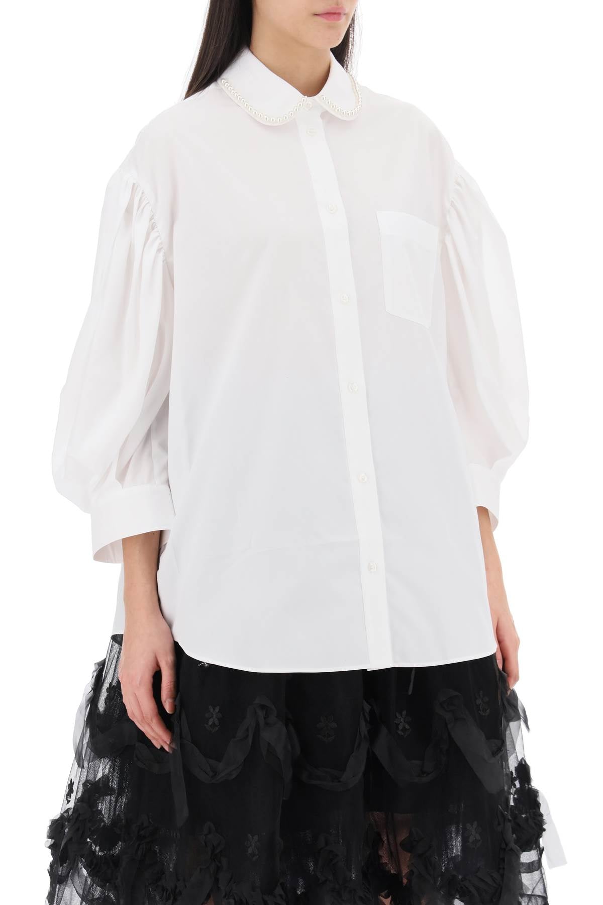 Simone Rocha puff sleeve shirt with embellishment image 1