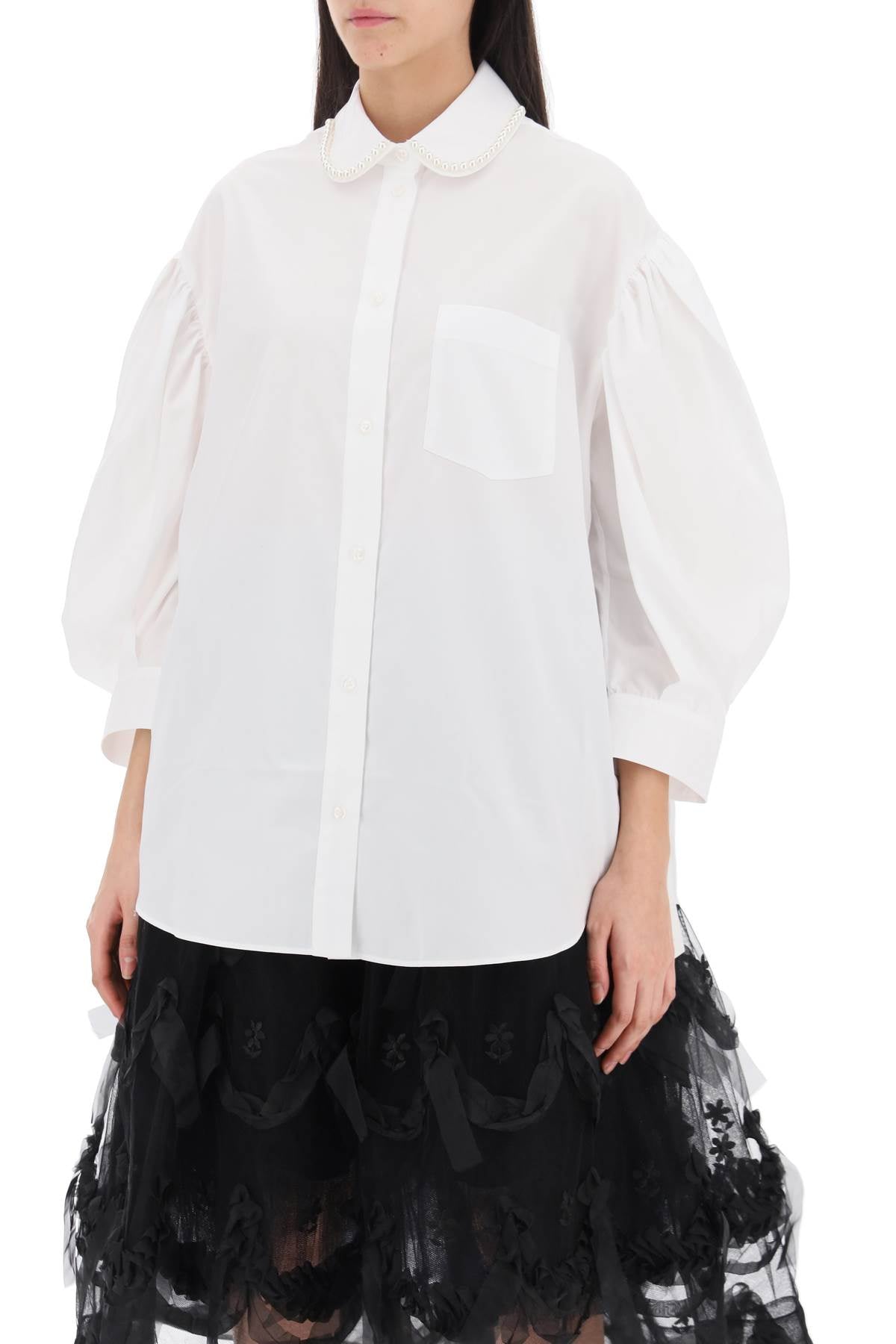 Simone Rocha puff sleeve shirt with embellishment image 3