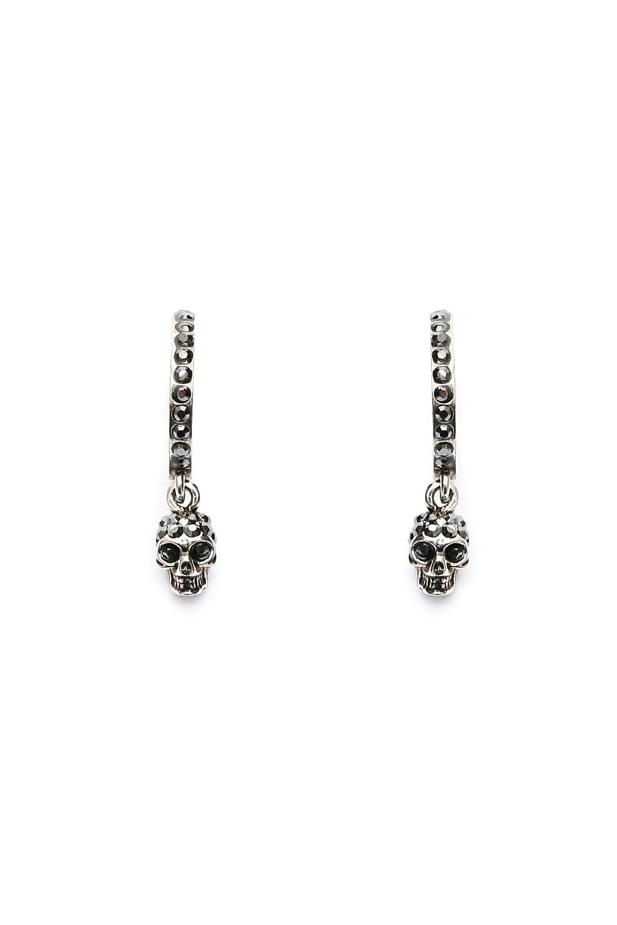 Alexander McQueen Skull Hoop Earrings with Crystal Detail image 0