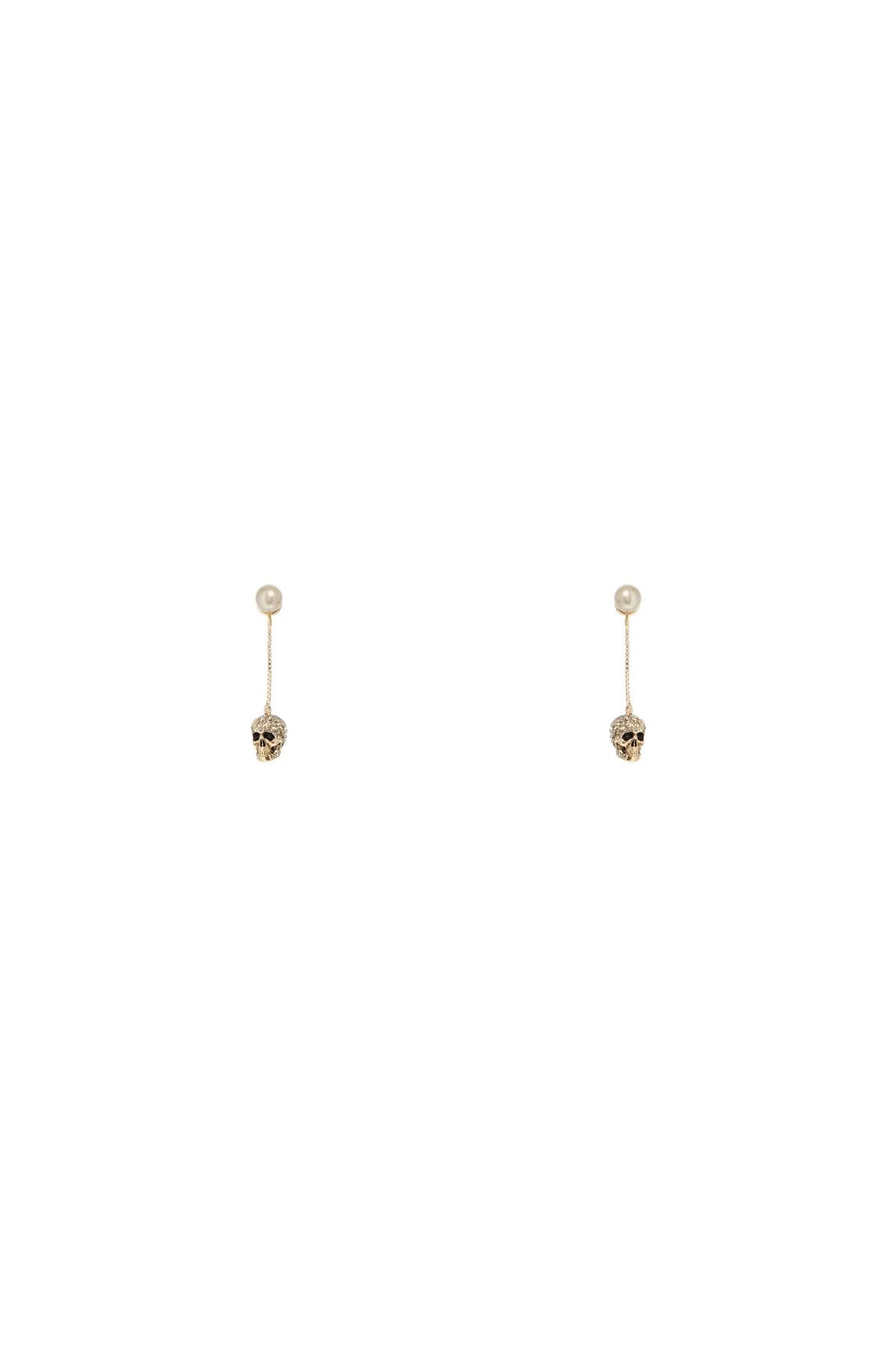 Alexander McQueen Skull Crystal Pave Chain Earrings image 0