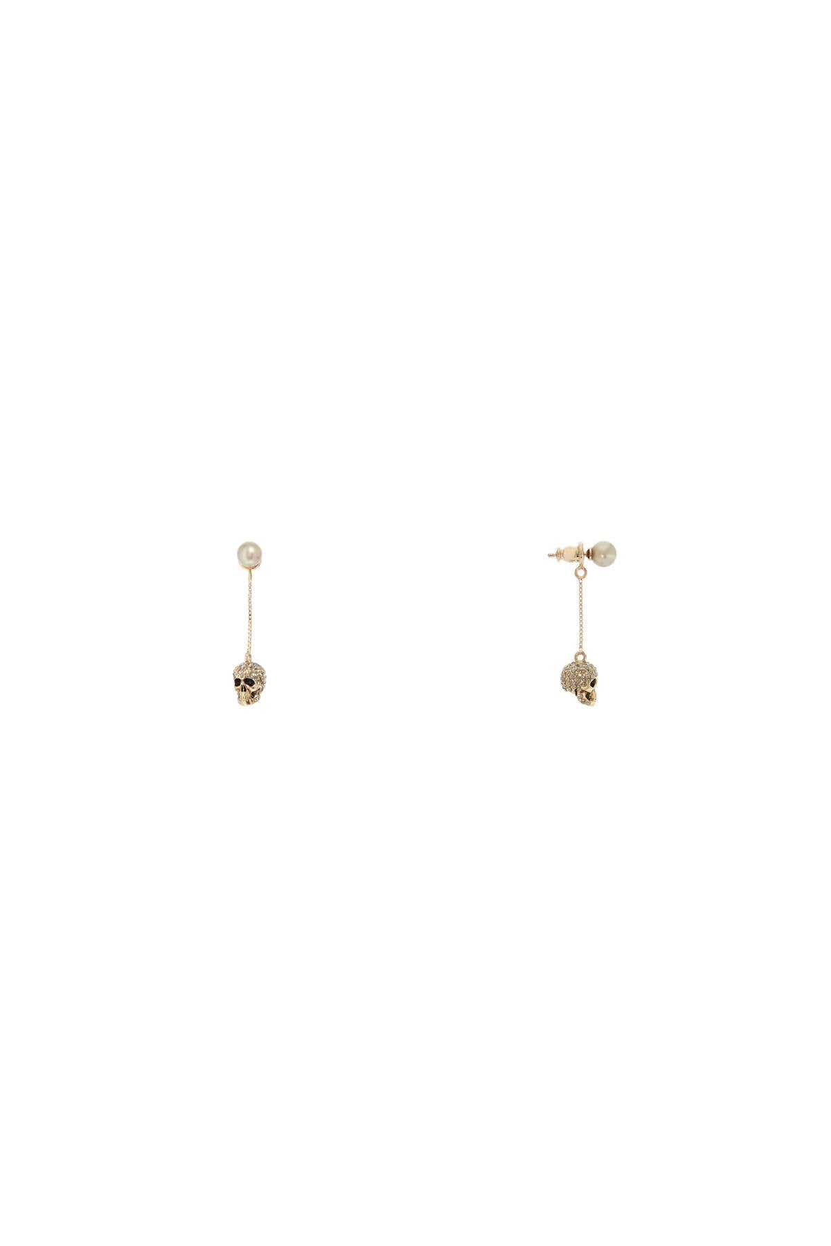 Alexander McQueen Skull Crystal Pave Chain Earrings image 1