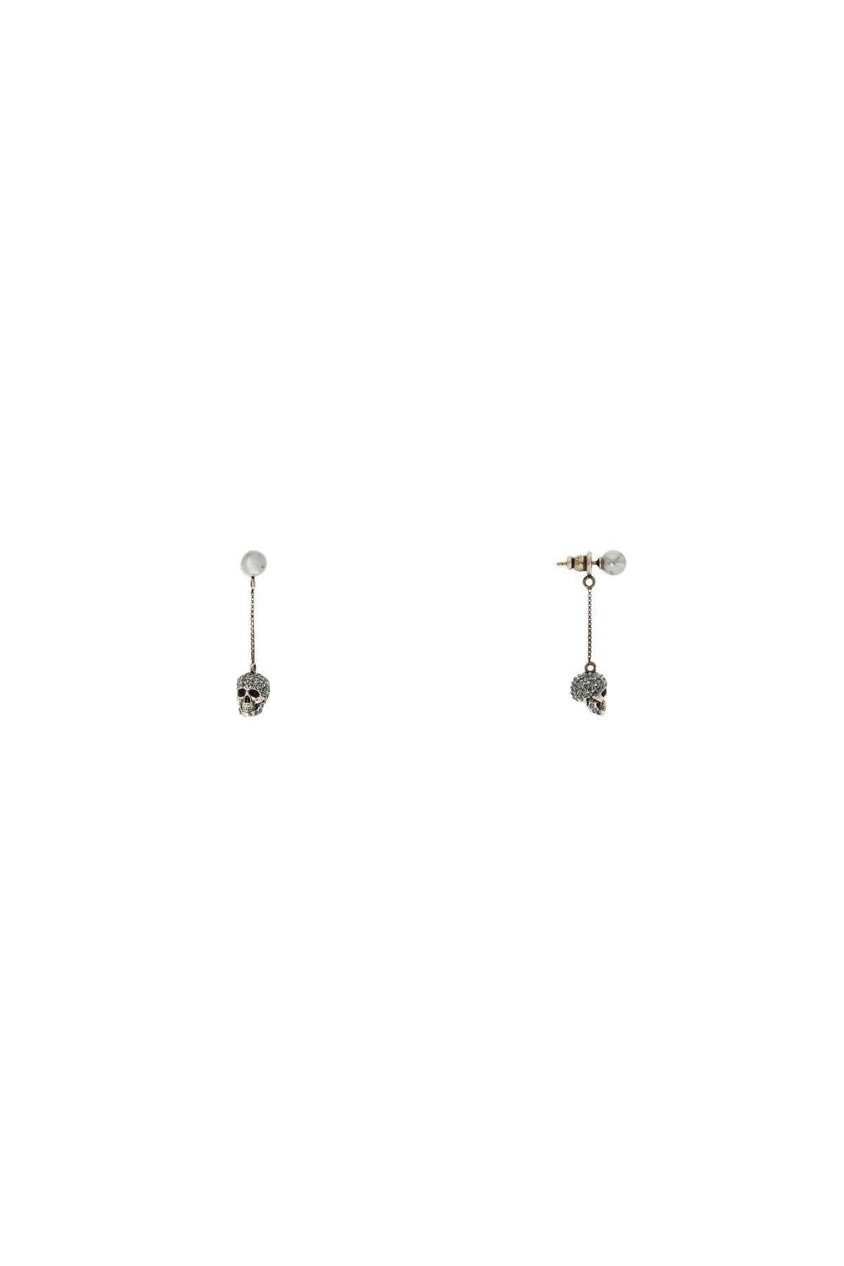 Alexander Mcqueen skull earrings with pavé and chain image 1