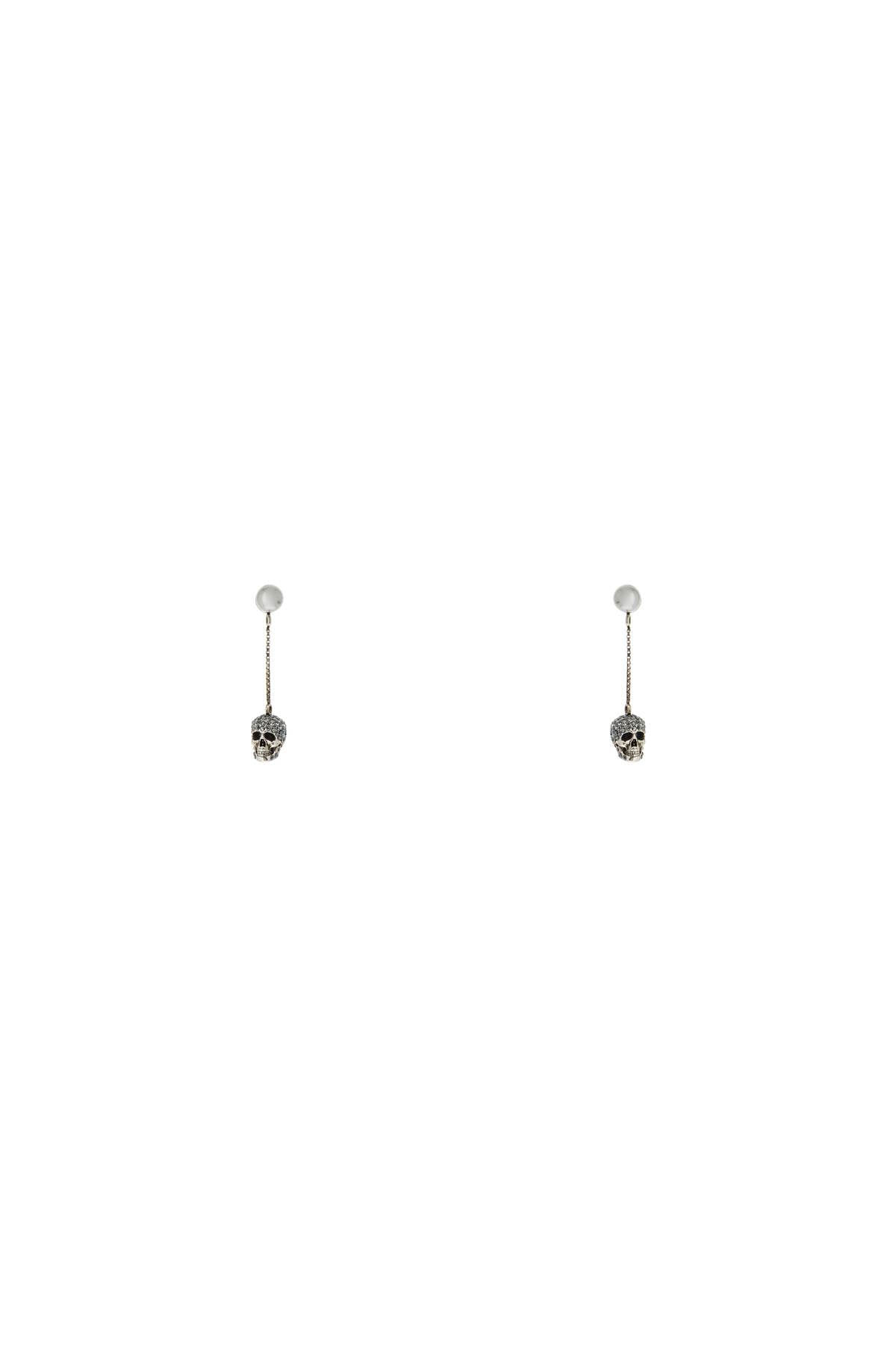 Alexander Mcqueen skull earrings with pavé and chain image 0