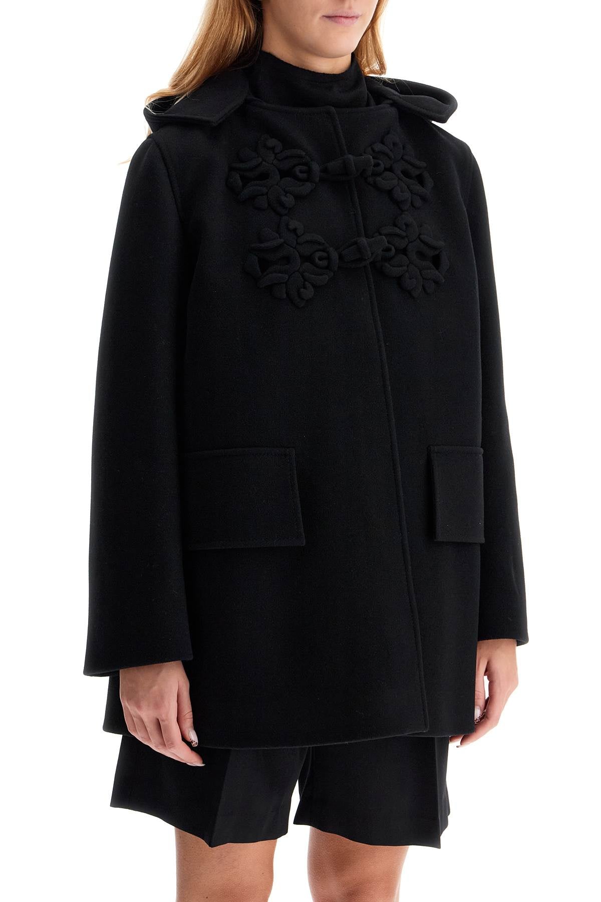 Valentino Garavani Double Wool Embroidered Montgomery Coat image 1