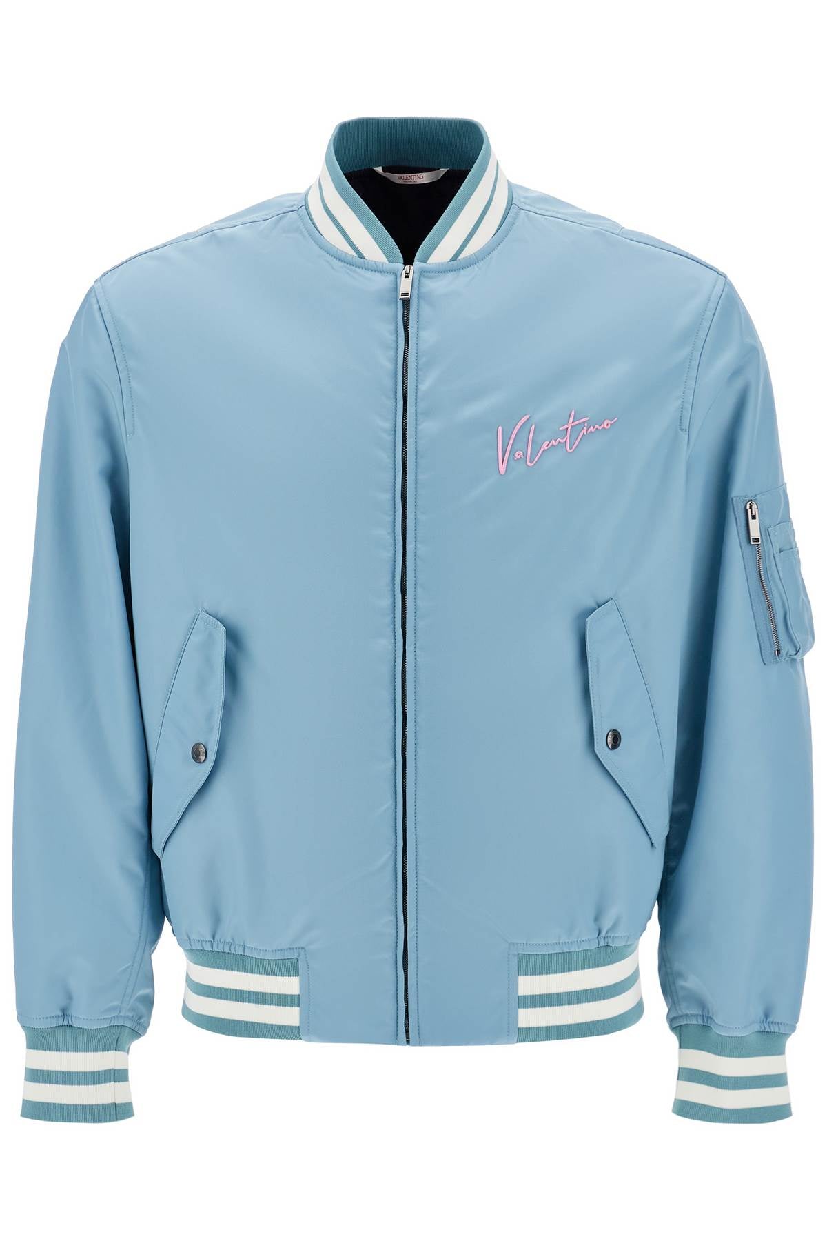 Valentino Garavani nylon bomber jacket with embroidery and print. image 0