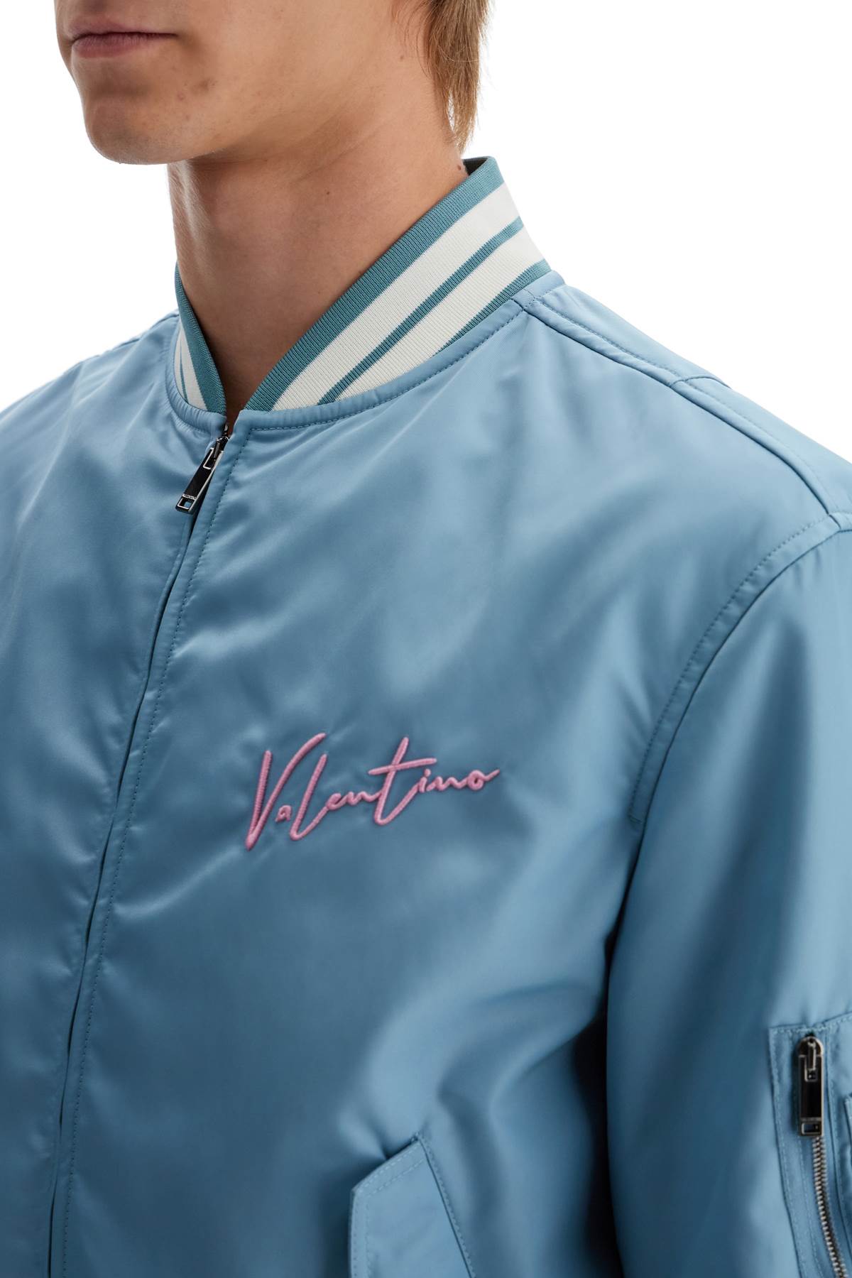 Valentino Garavani nylon bomber jacket with embroidery and print. image 3