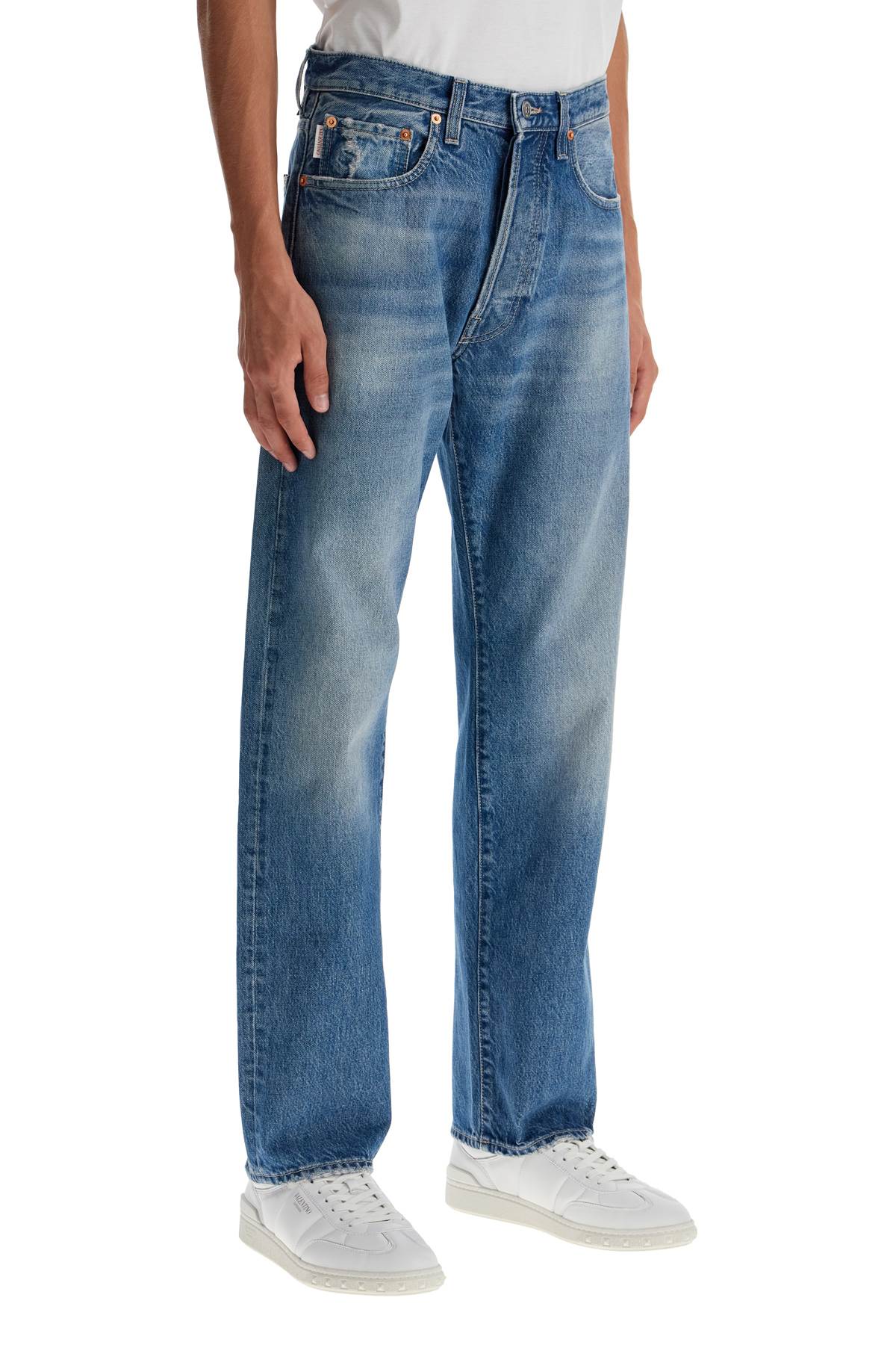 Valentino Garavani jeans with metallic v detail image 1