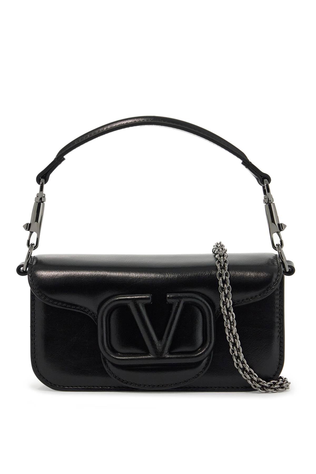 Valentino Garavani Locò Small Leather Shoulder Bag with VLogo Signature image 0