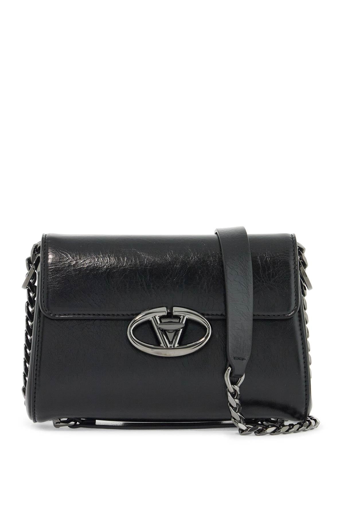 Valentino Garavani VLogo Locker Small Shoulder Bag in Craquelé Leather image 0