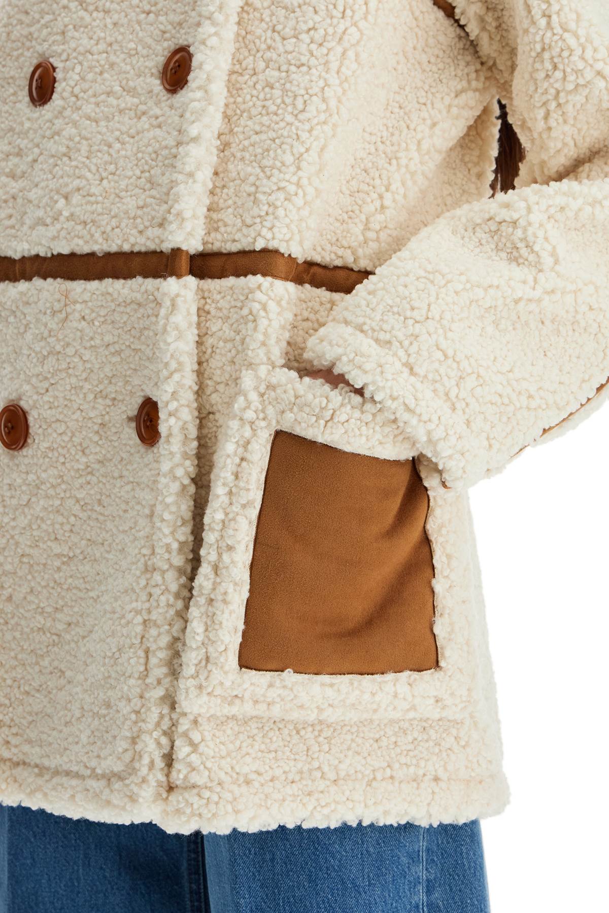 Stand Studio Chloe Faux Shearling Jacket - Brown image 3