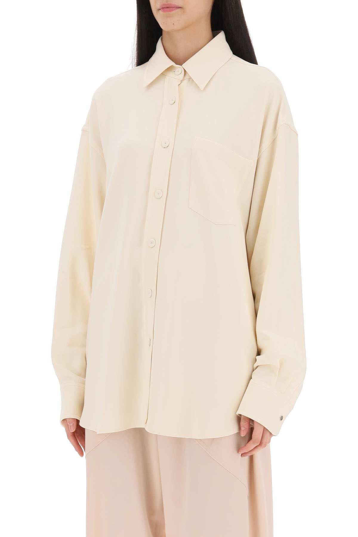 Stella McCartney oversized shirt in crepe jersey image 3