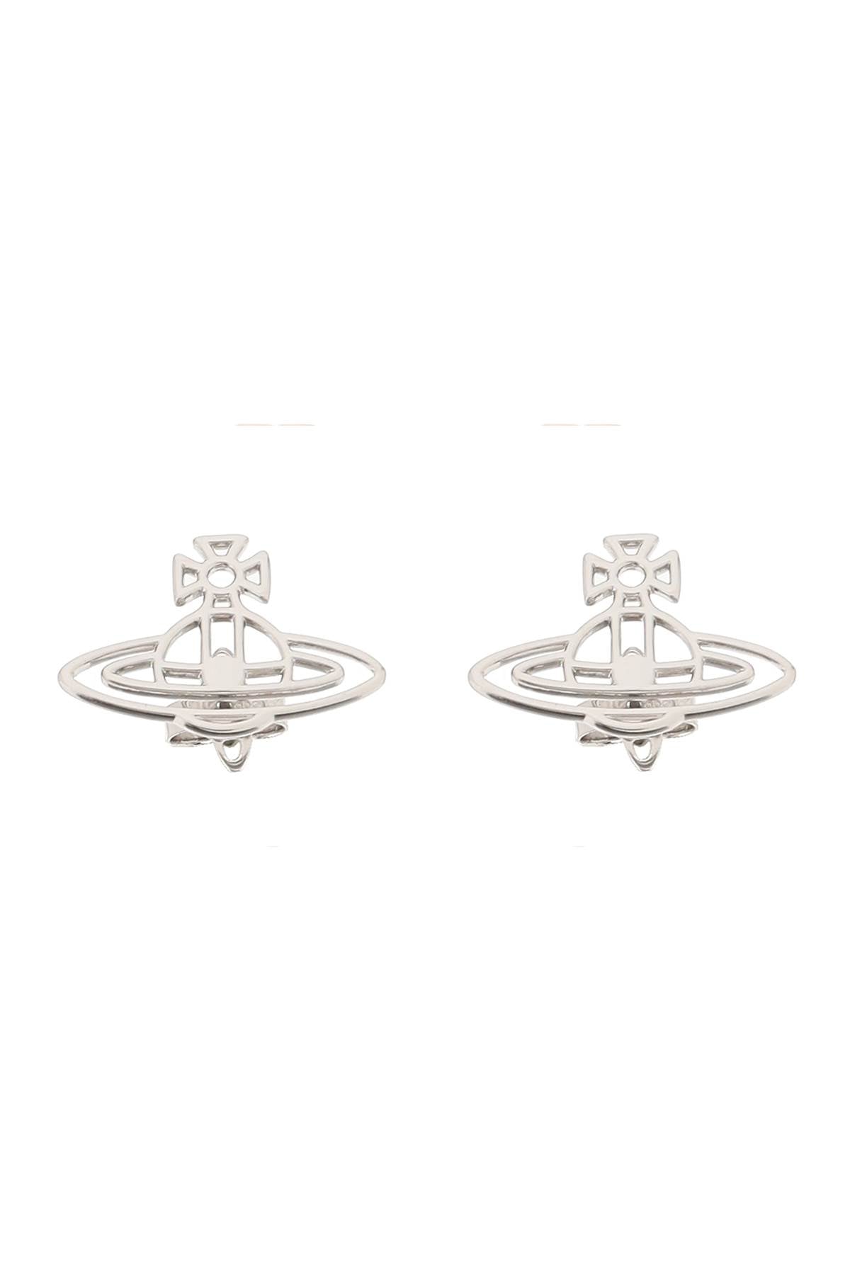 Vivienne Westwood Orb Earrings: Minimalist Silver Brass Design image 1