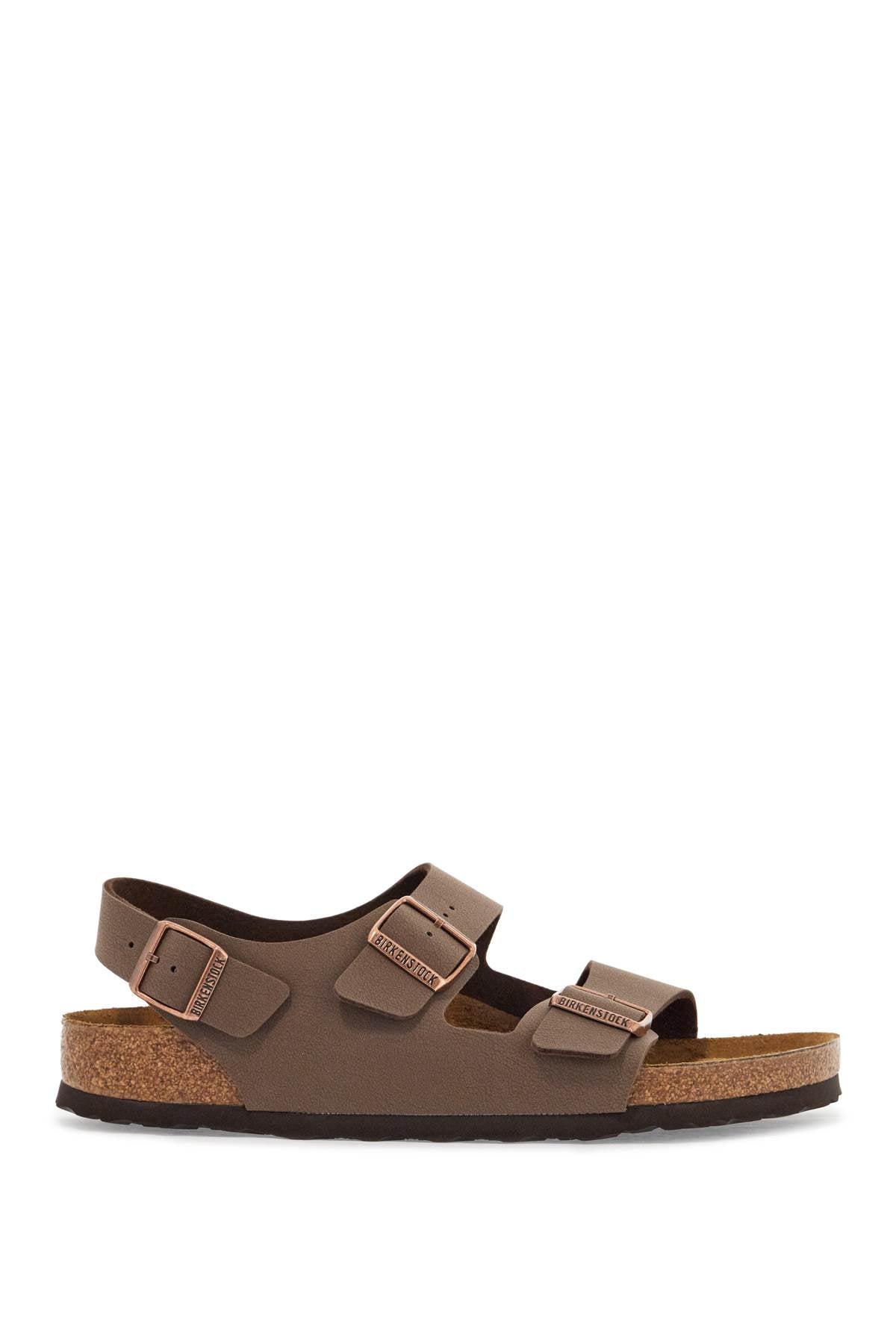 Birkenstock birkoflor mocca sandals with cork sole and adjustable straps milano image 0