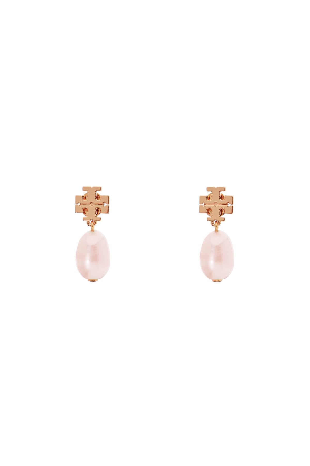 Tory Burch Kira Earrings with Cultured Pearls and Double T Monogram image 0