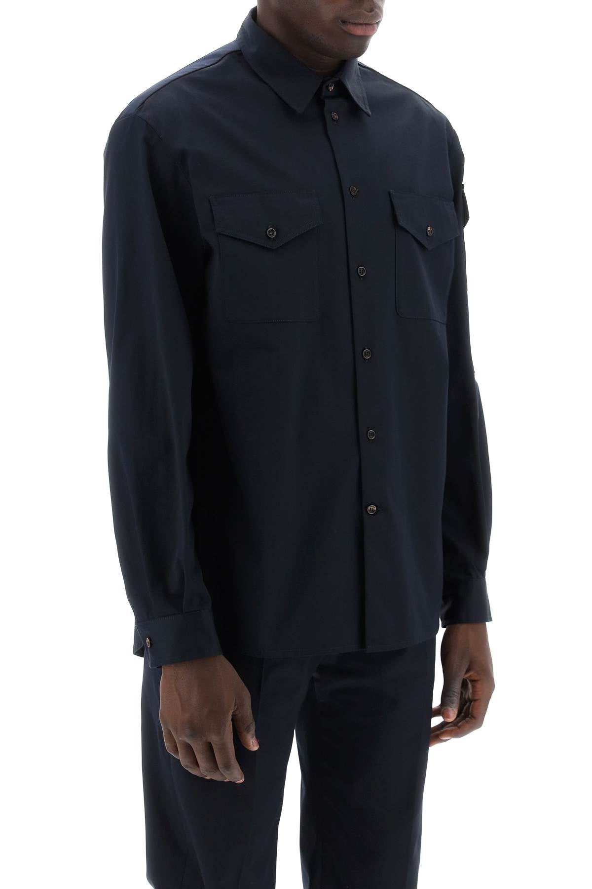 Alexander McQueen Men's Cotton Twill Shirt with Logo image 1