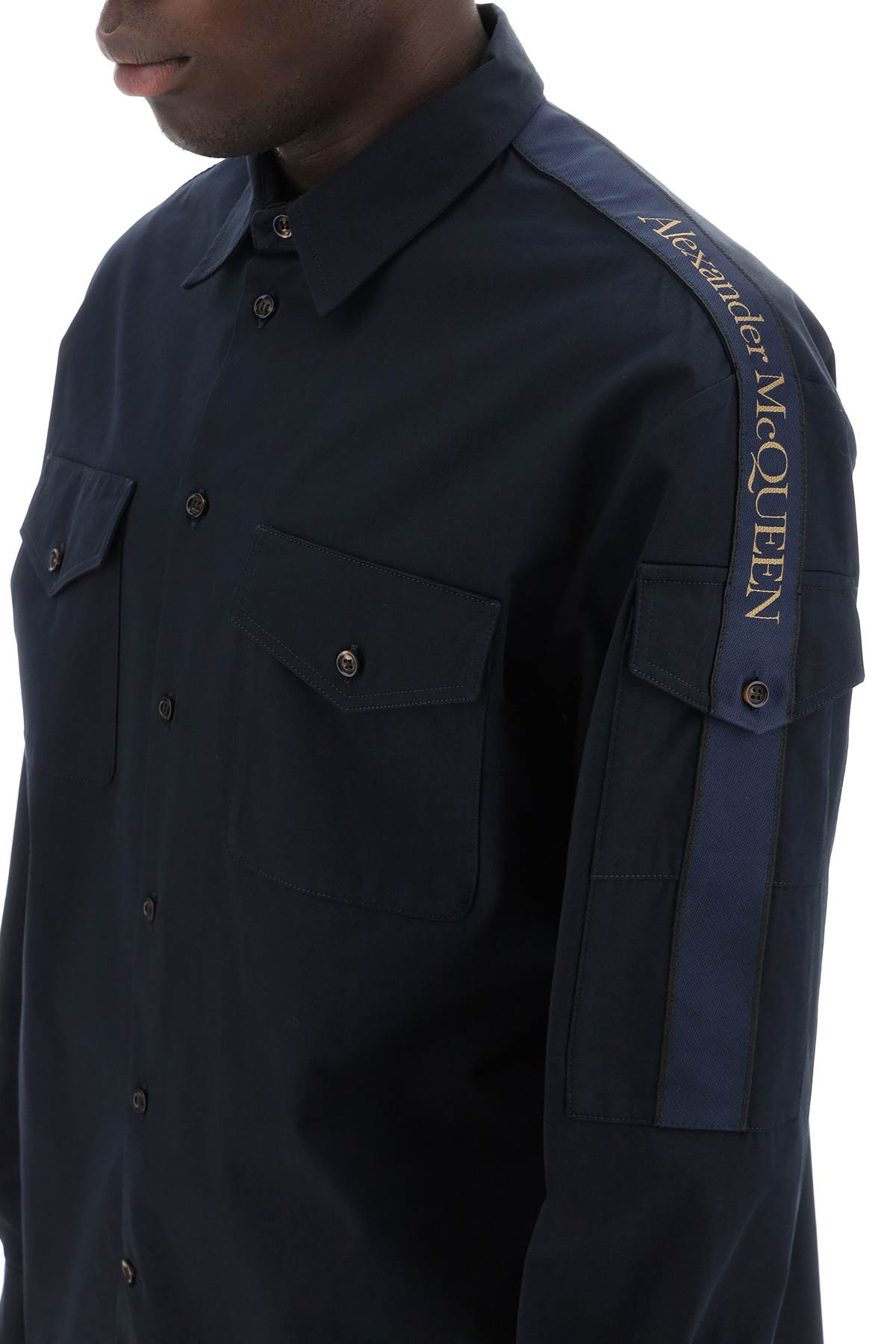 Alexander McQueen Men's Cotton Twill Shirt with Logo image 3