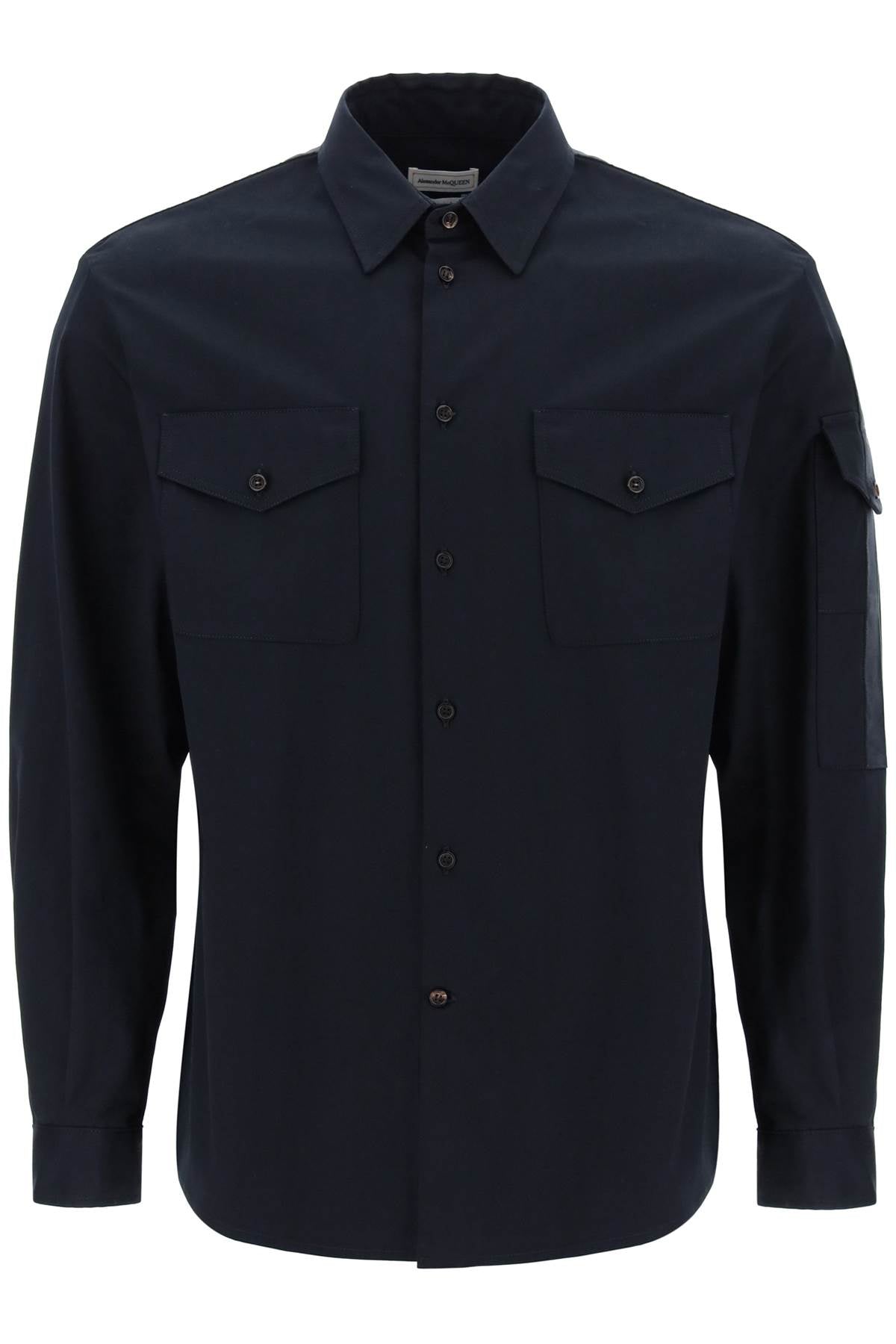 Alexander McQueen Men's Cotton Twill Shirt with Logo image 0